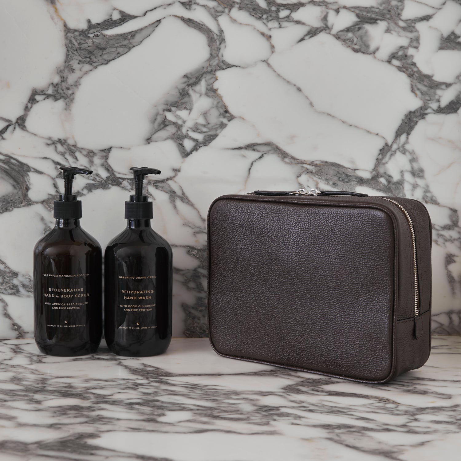 Full-Grain Leather Toiletry Bag