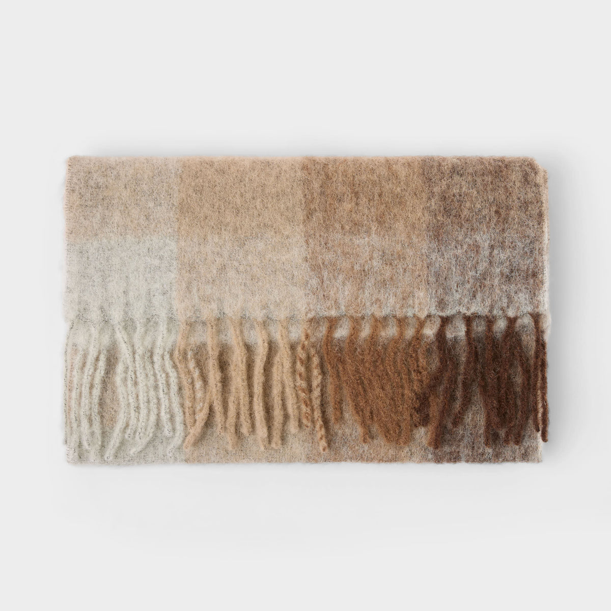Checked Mohair Alpaca Scarf
