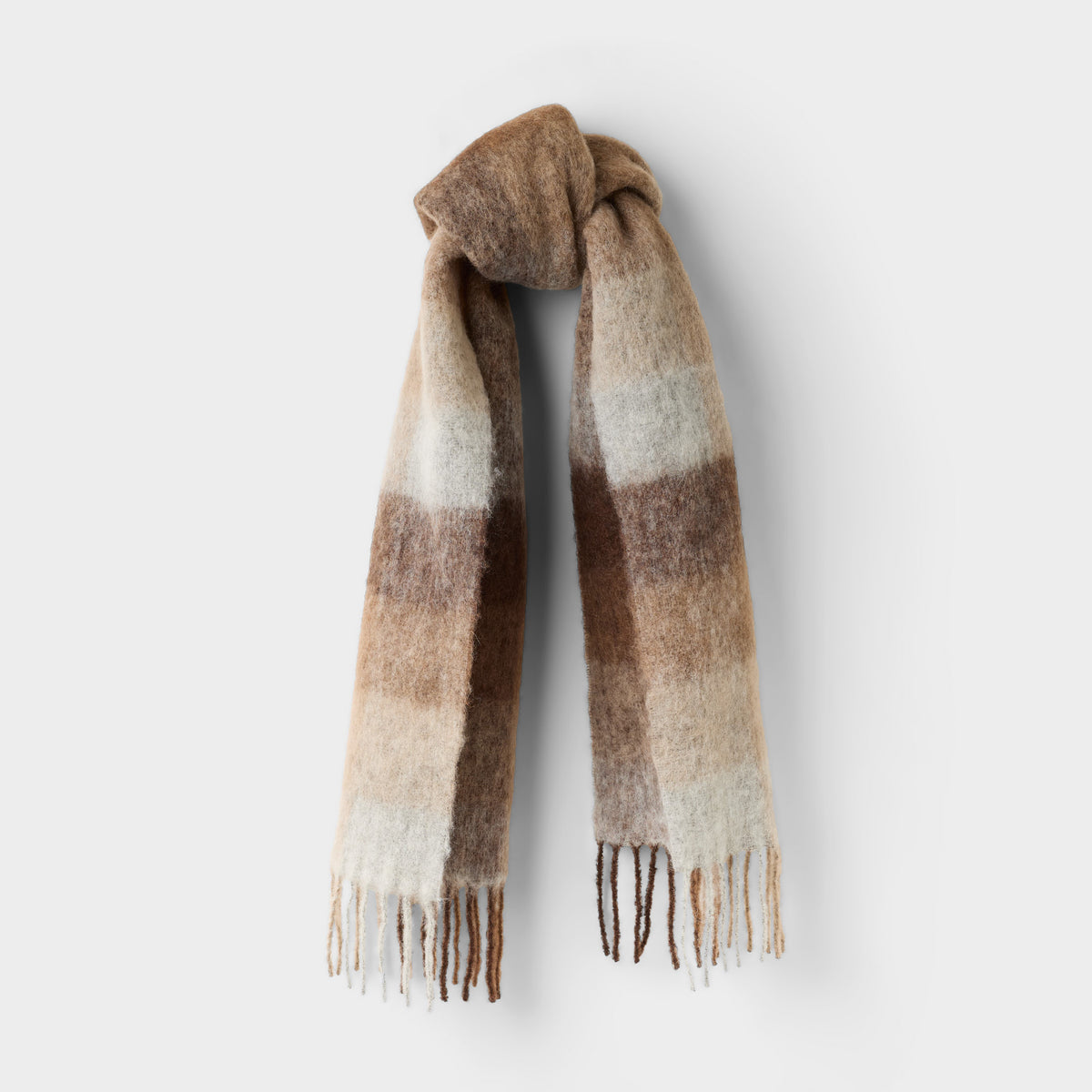 Checked Mohair Alpaca Scarf