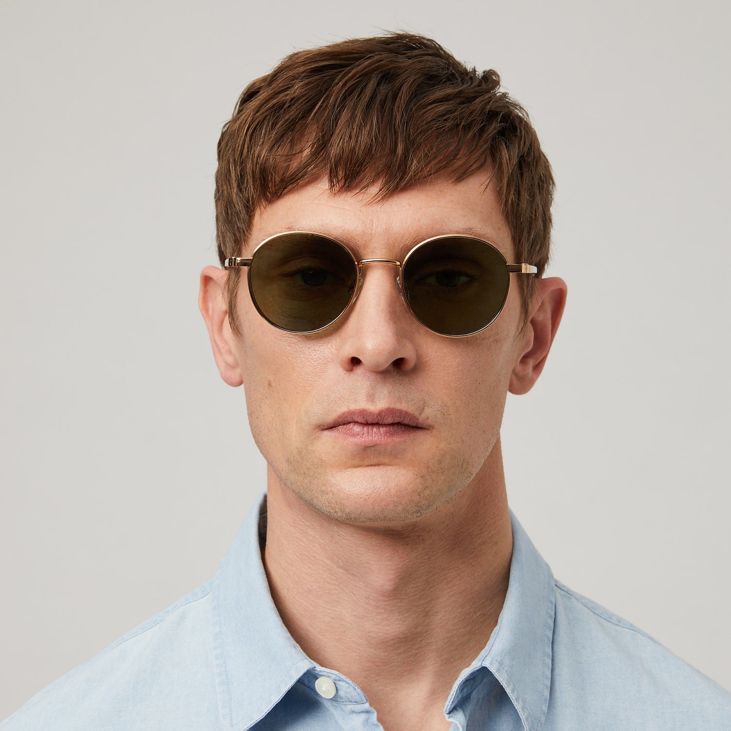 Pecorini Round Titanium Sunglasses