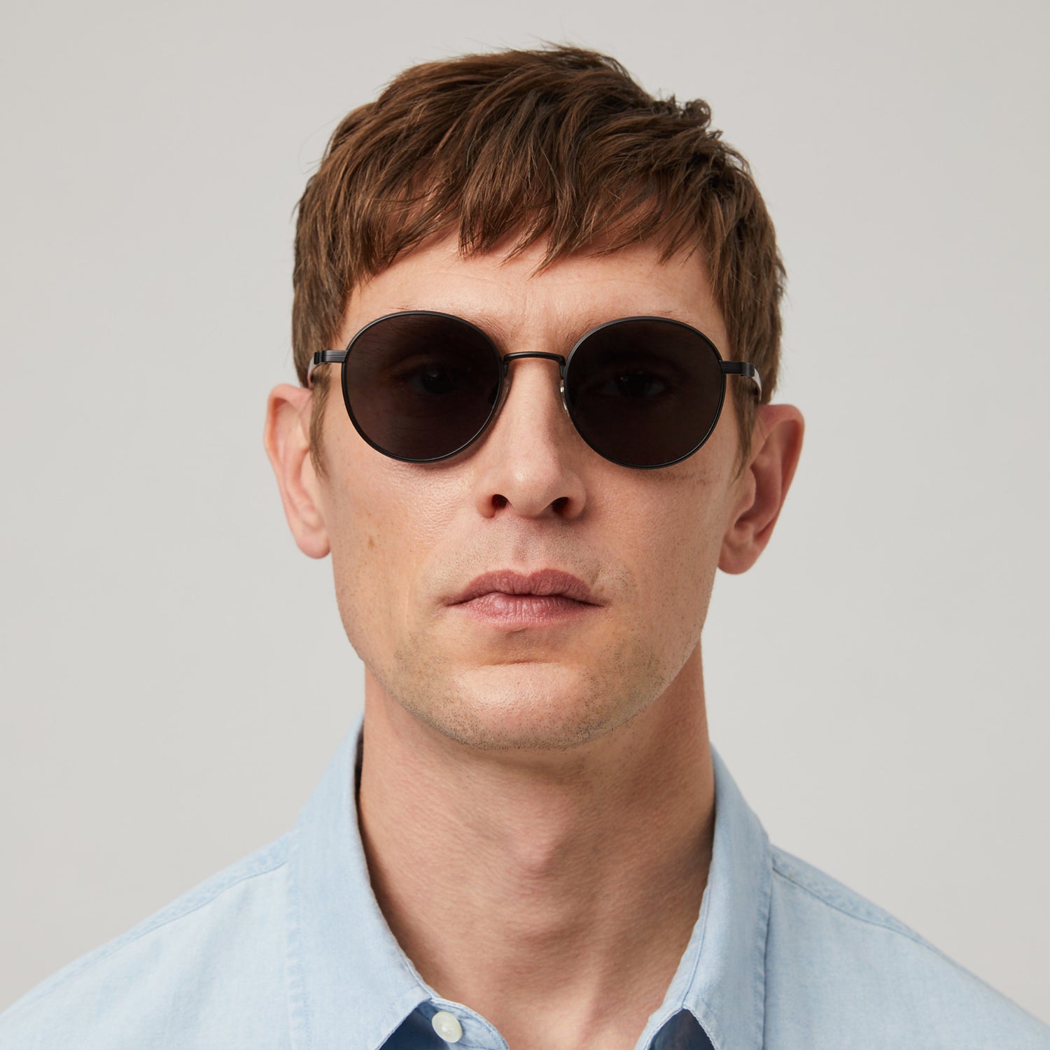 Pecorini Round Titanium Sunglasses