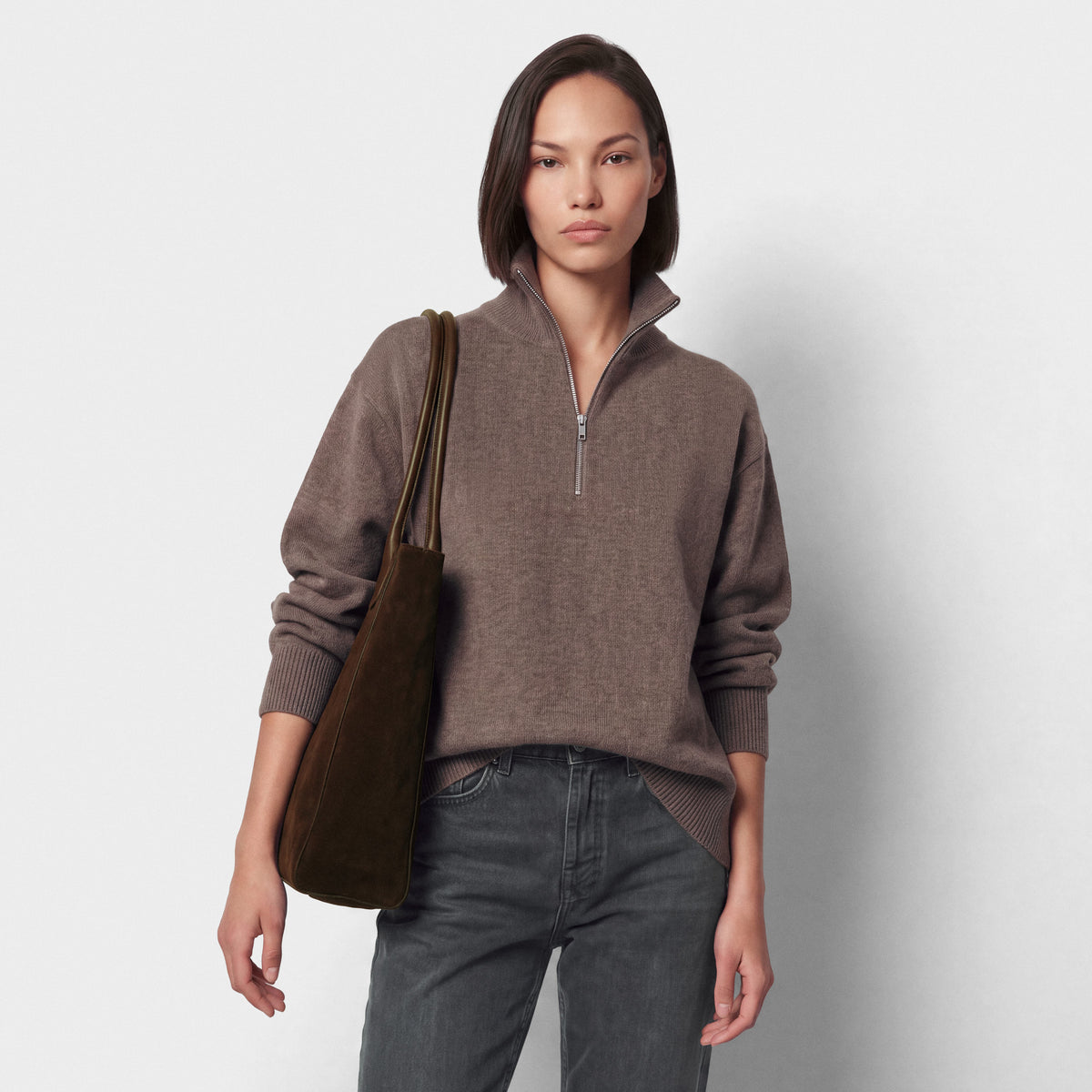 Women's Cashmere Half Zip Sweater