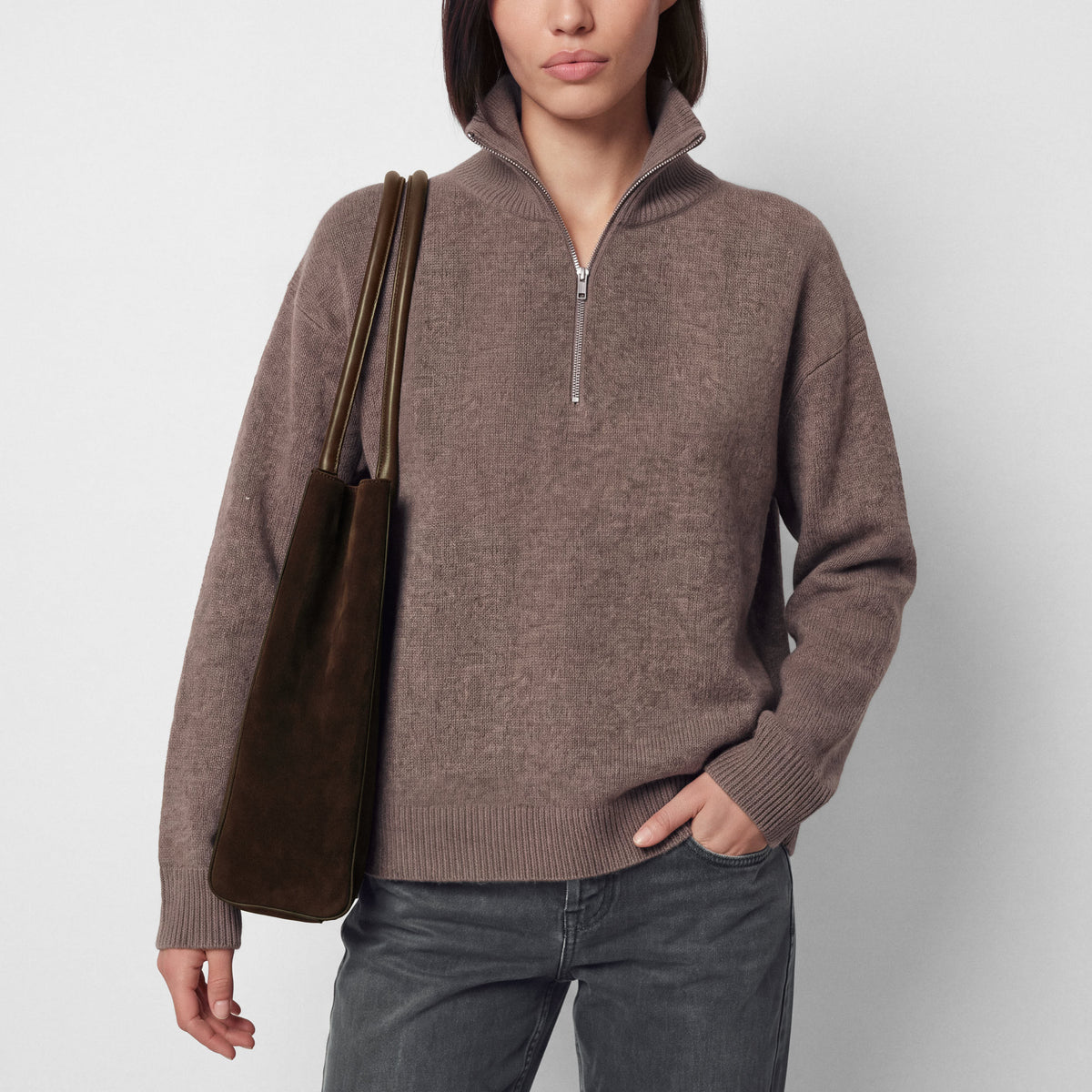 Women's Cashmere Half Zip Sweater