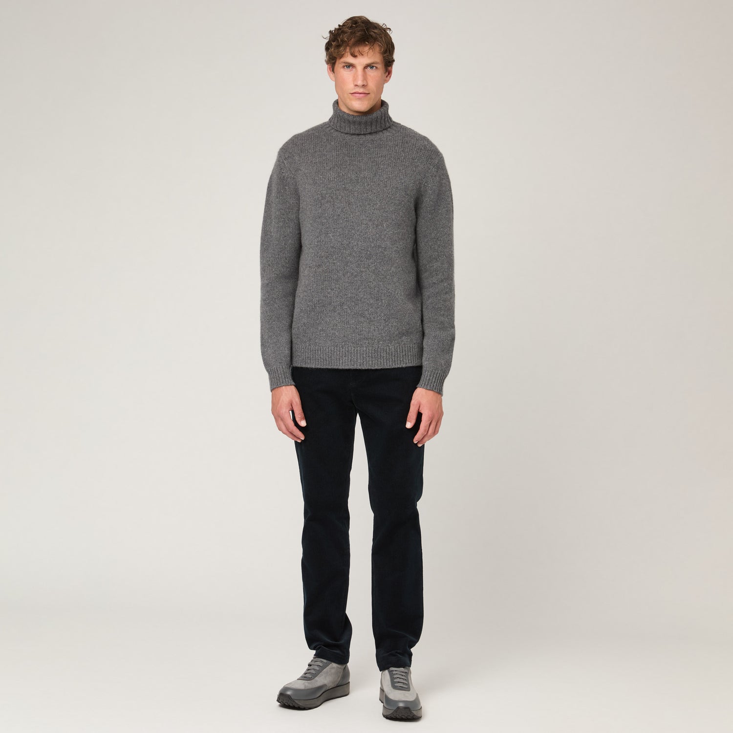 Men's Heavy Wool-Cashmere Roll Neck Sweater