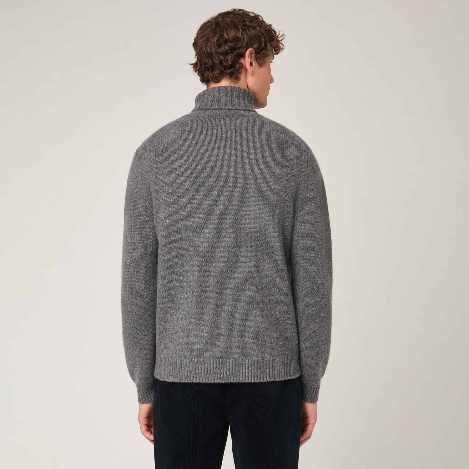 Men's Heavy Wool-Cashmere Roll Neck Sweater