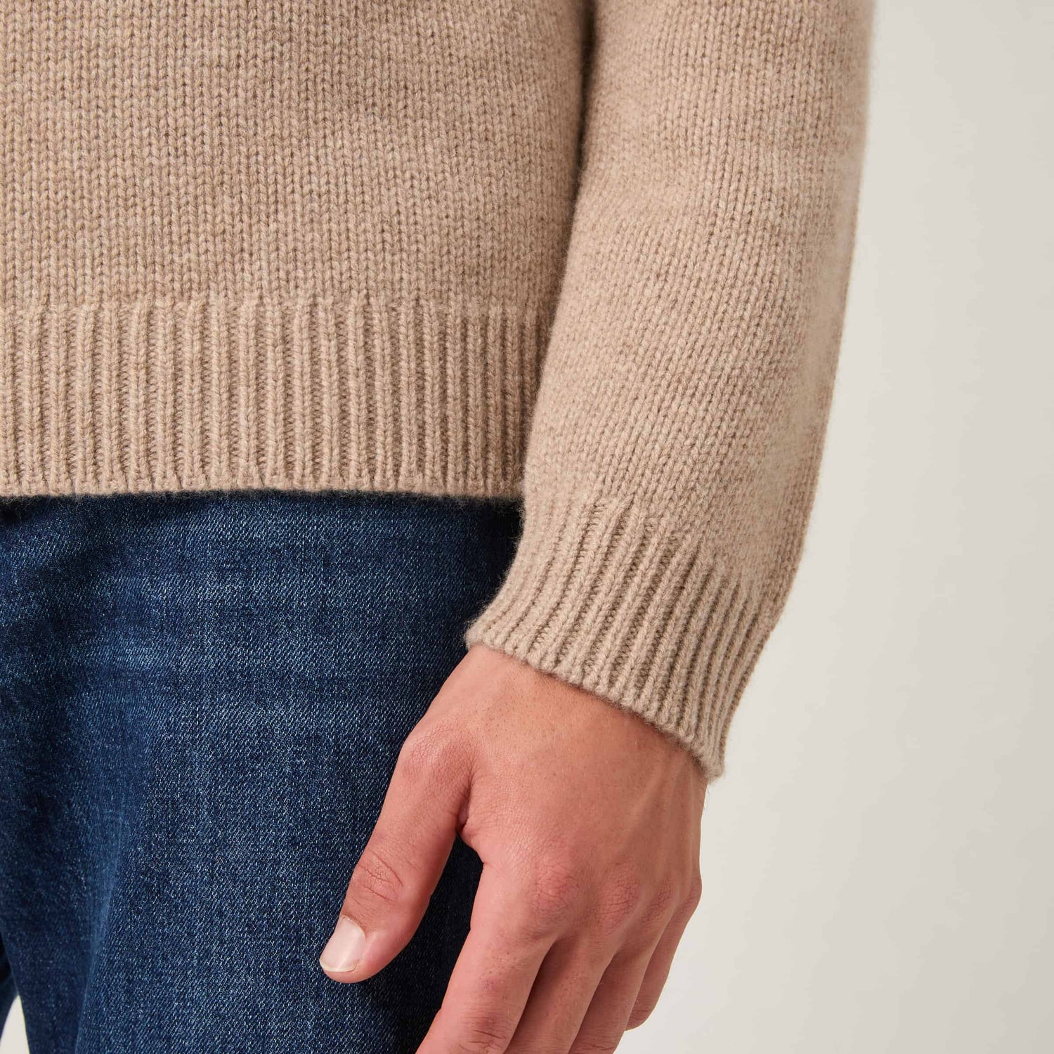 Men's Heavy Wool-Cashmere Roll Neck Sweater