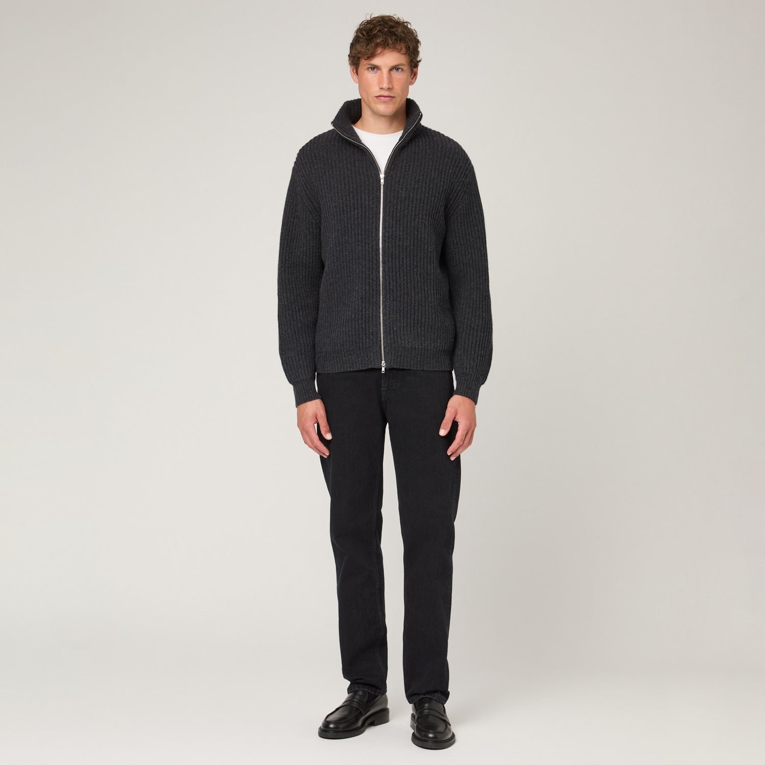 Men's Wool-Cashmere Zip Cardigan