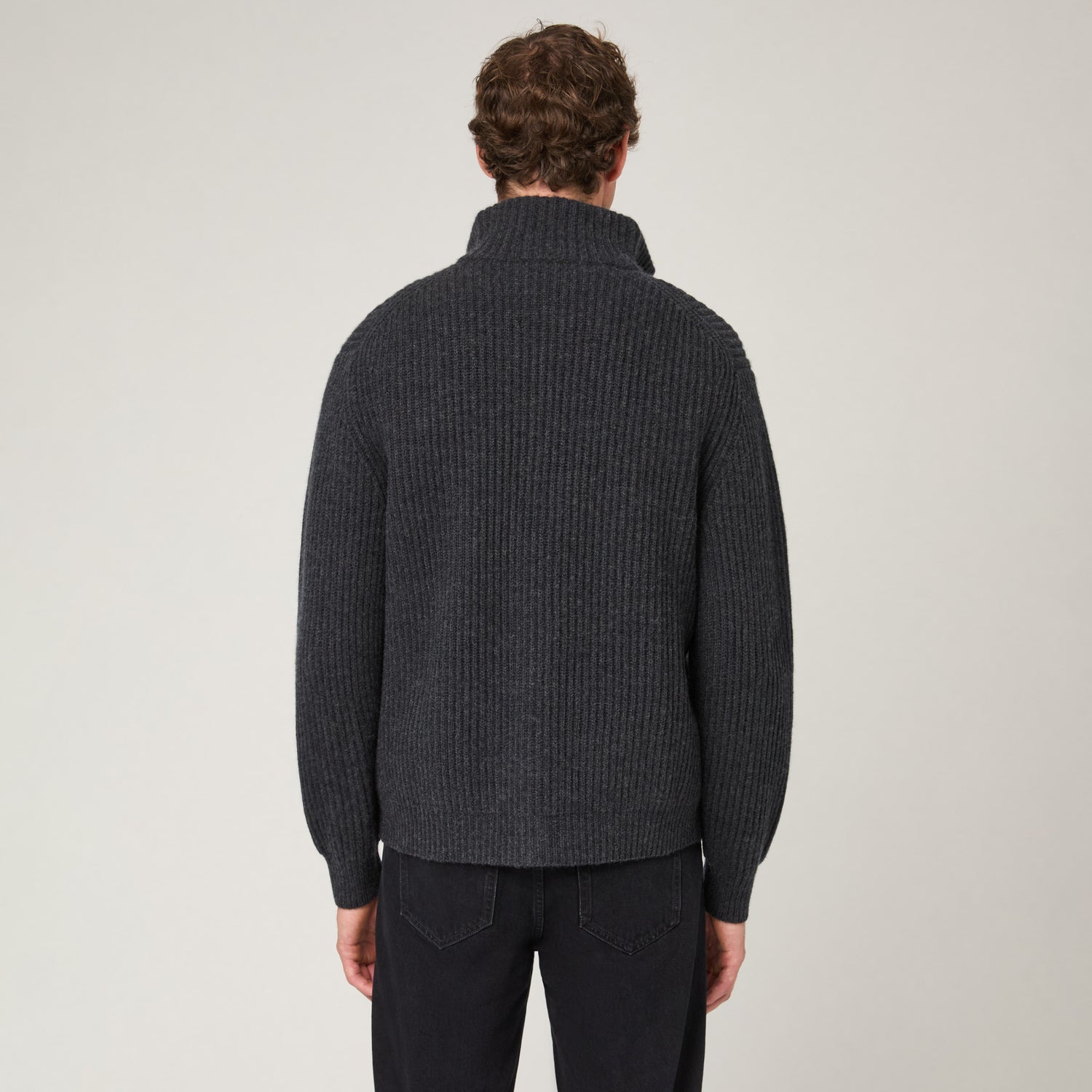 Men's Wool-Cashmere Zip Cardigan