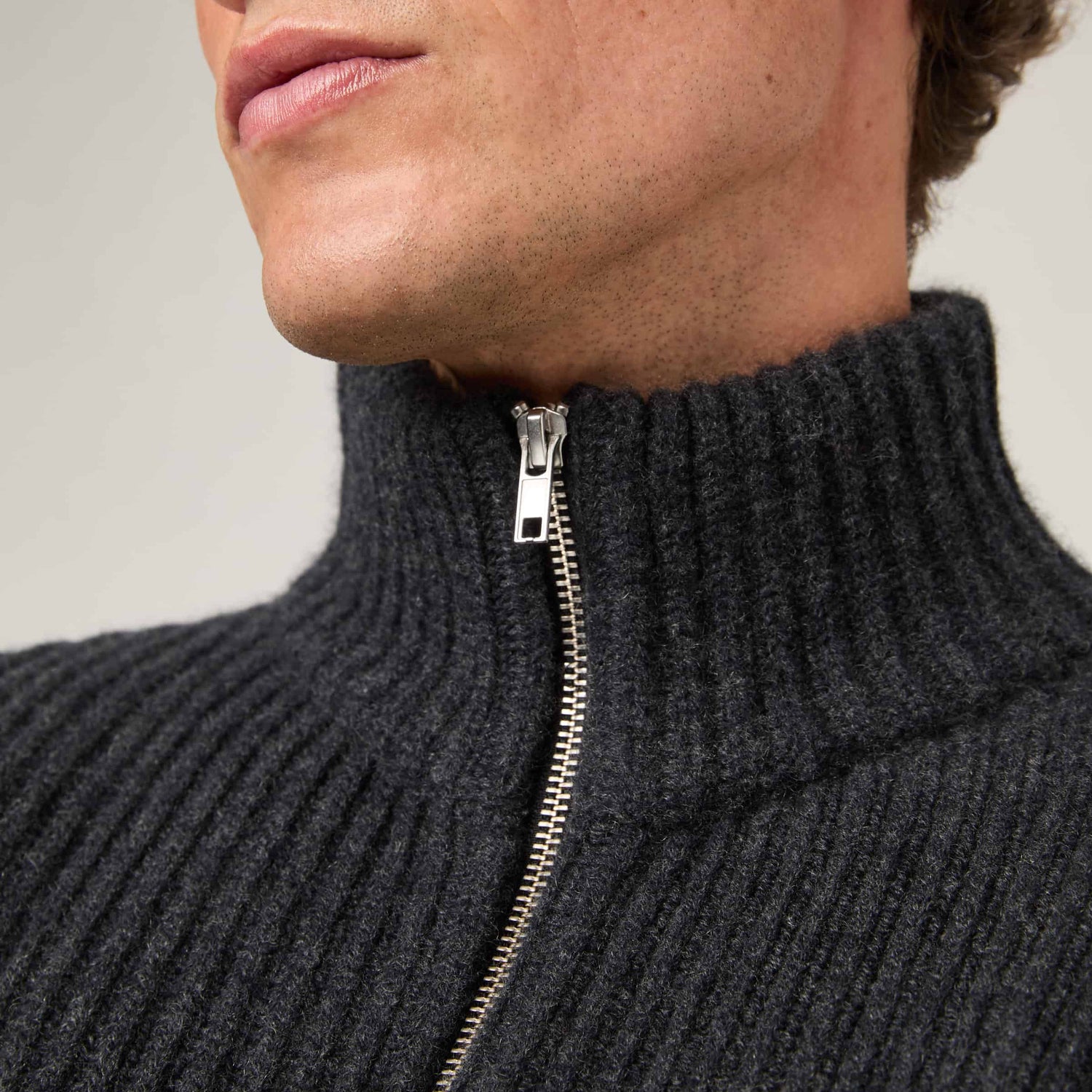 Men's Wool-Cashmere Zip Cardigan