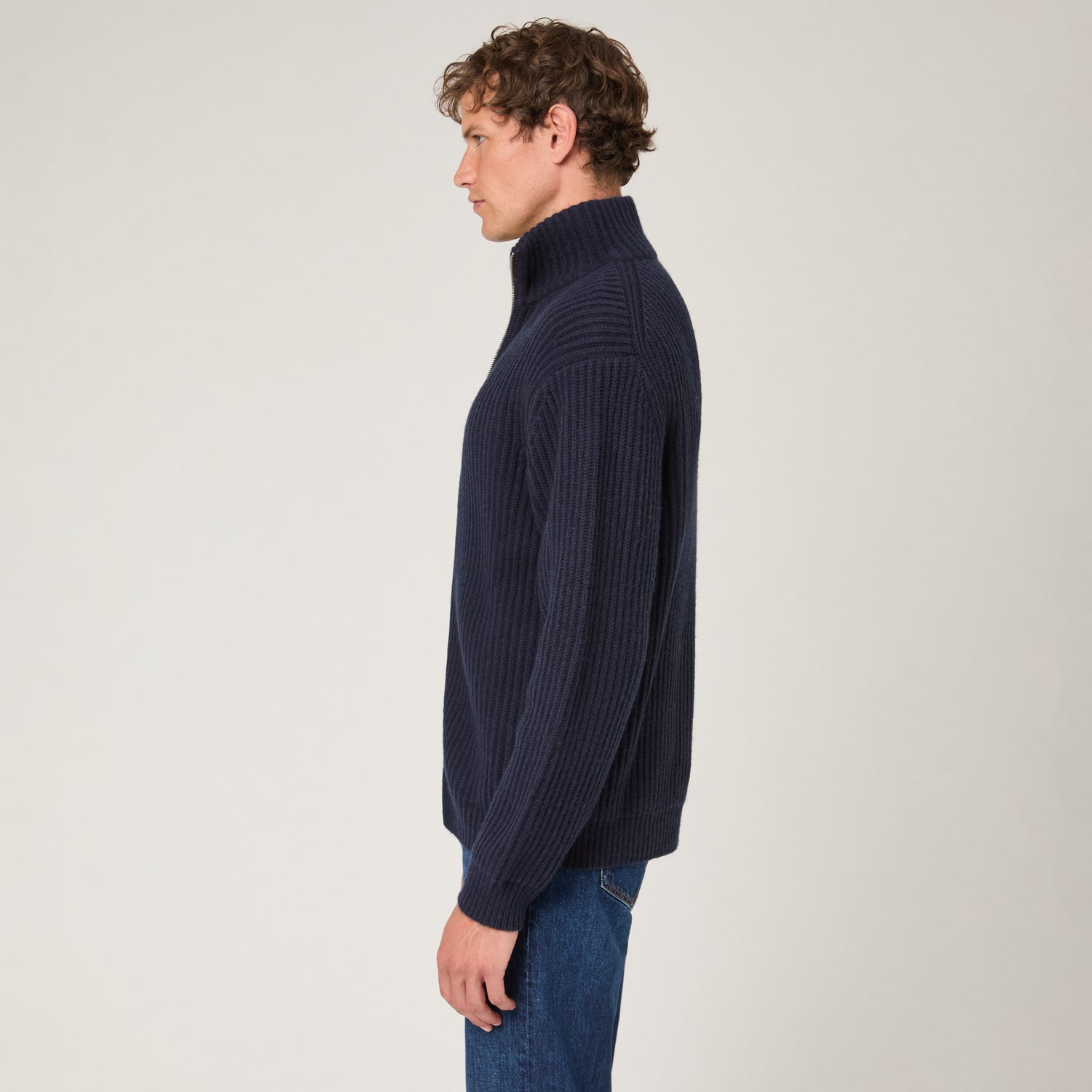 Men's Wool-Cashmere Zip Cardigan