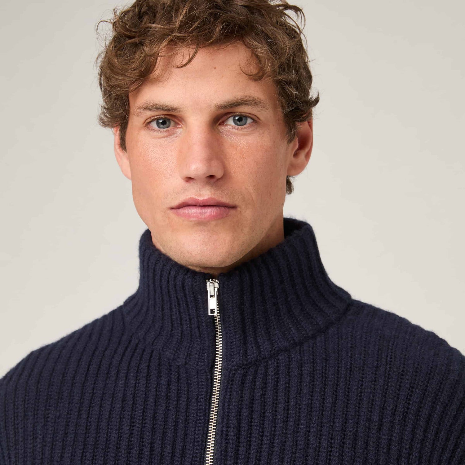 Men's Wool-Cashmere Zip Cardigan