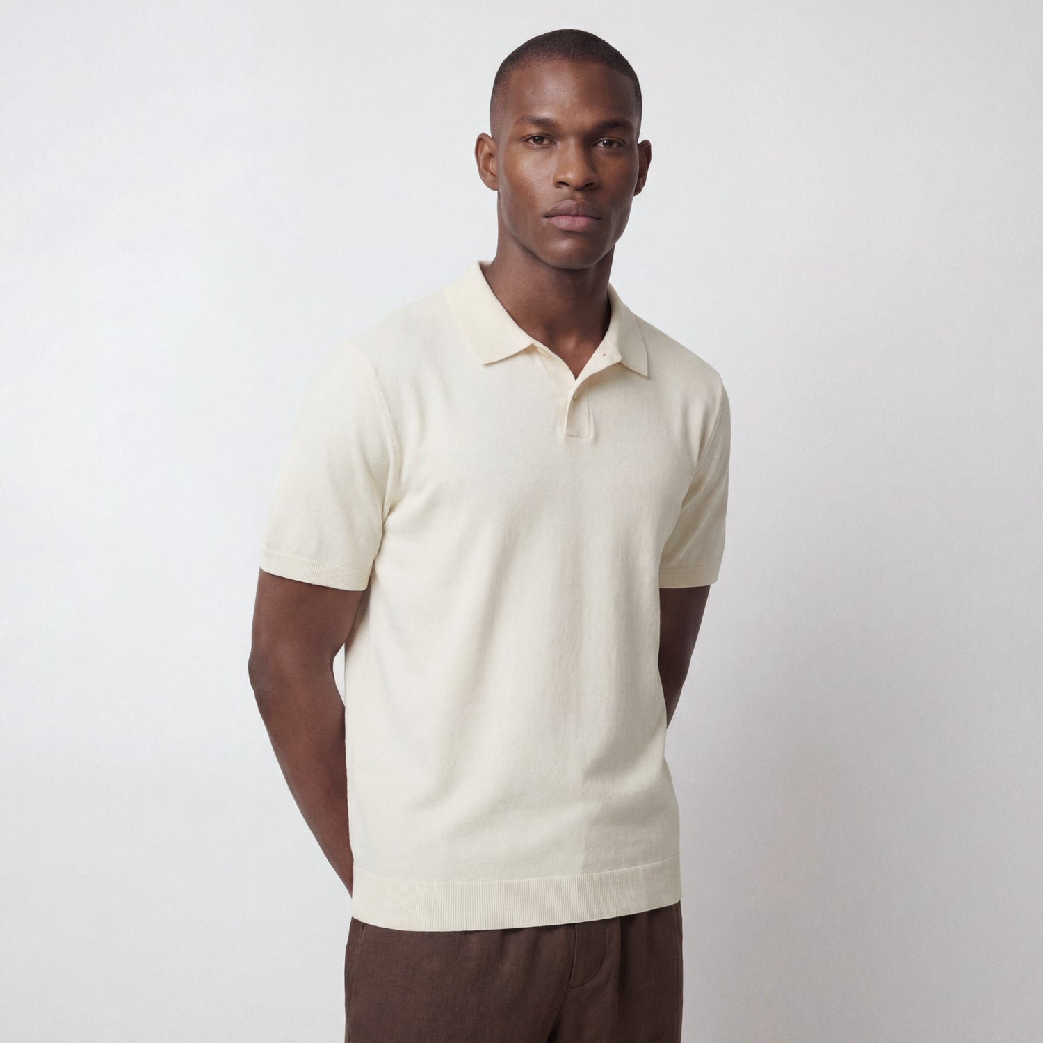 Men's Cashmere-Cotton Boucle Polo