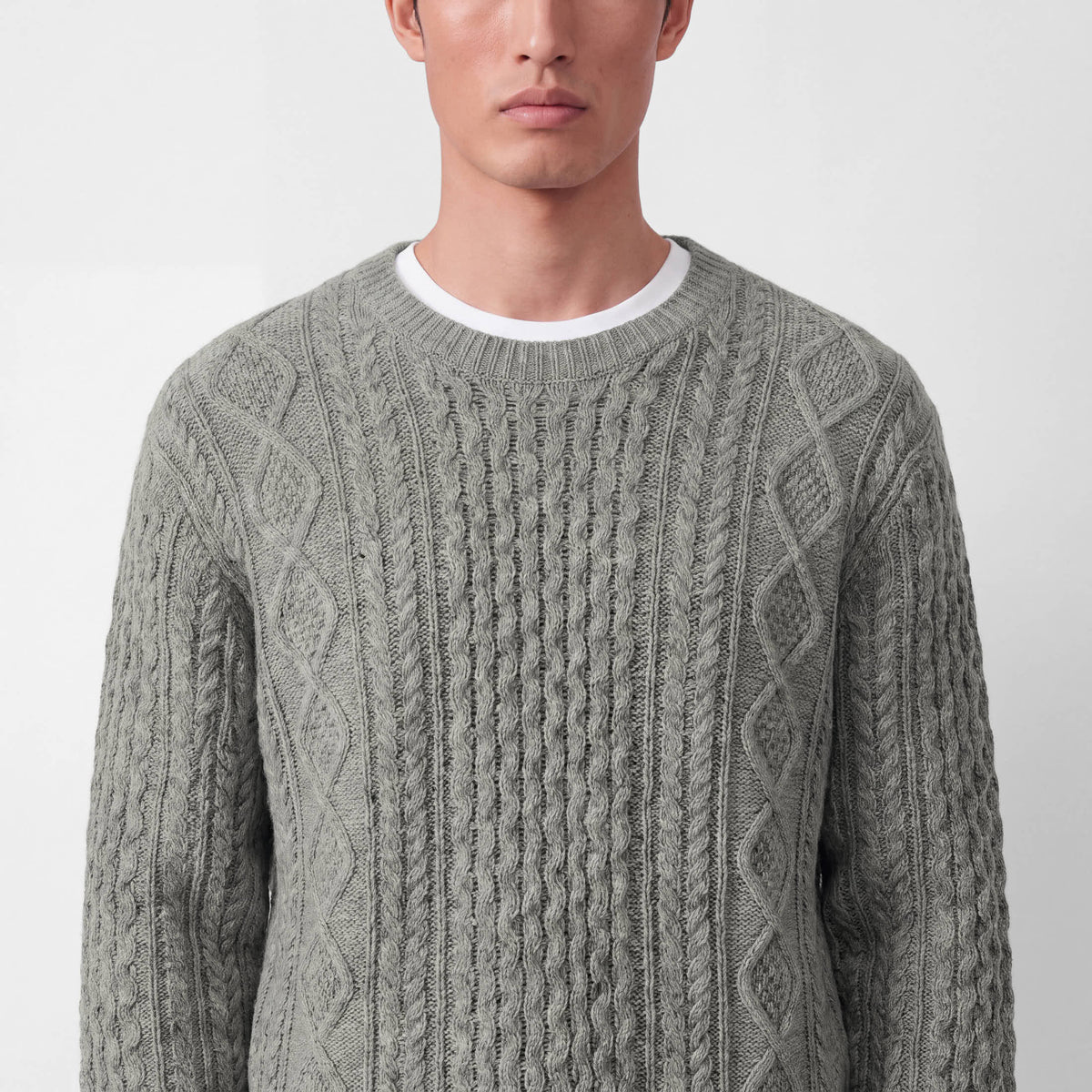Men's Cashmere Cable Knit Sweater