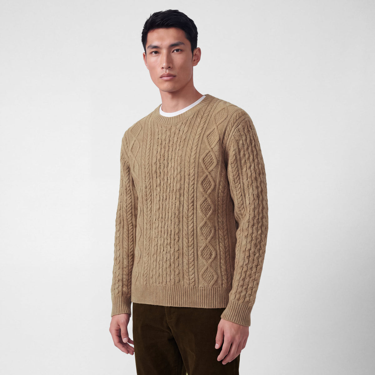 Men's Cashmere Cable Knit Sweater