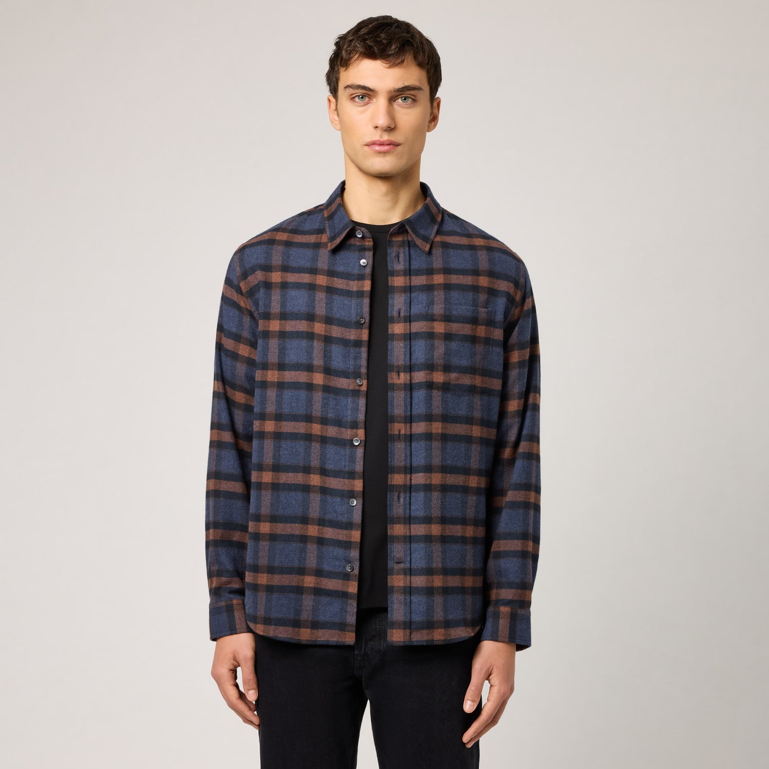 Men's Relaxed Cotton Flannel Shirt