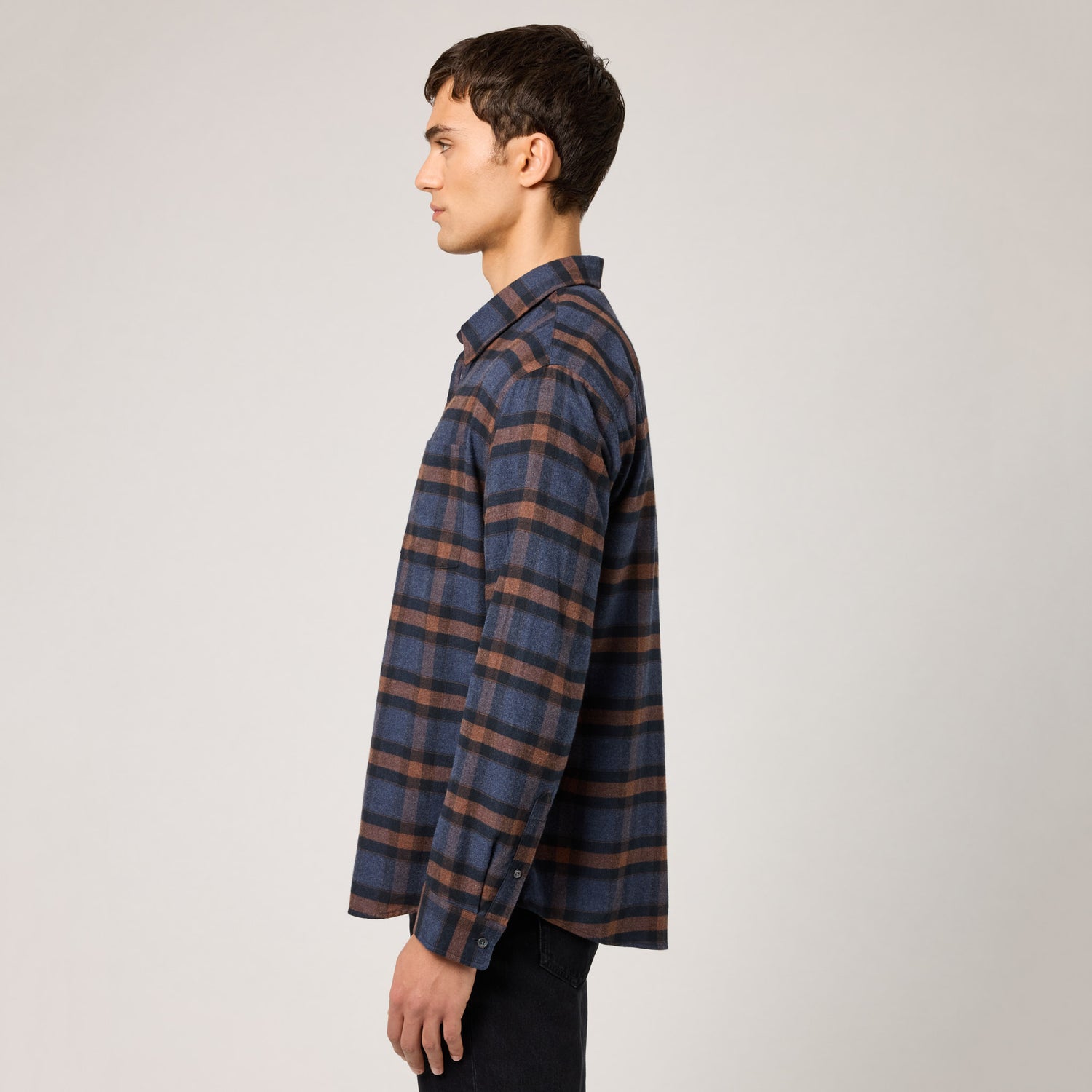 Men's Relaxed Cotton Flannel Shirt