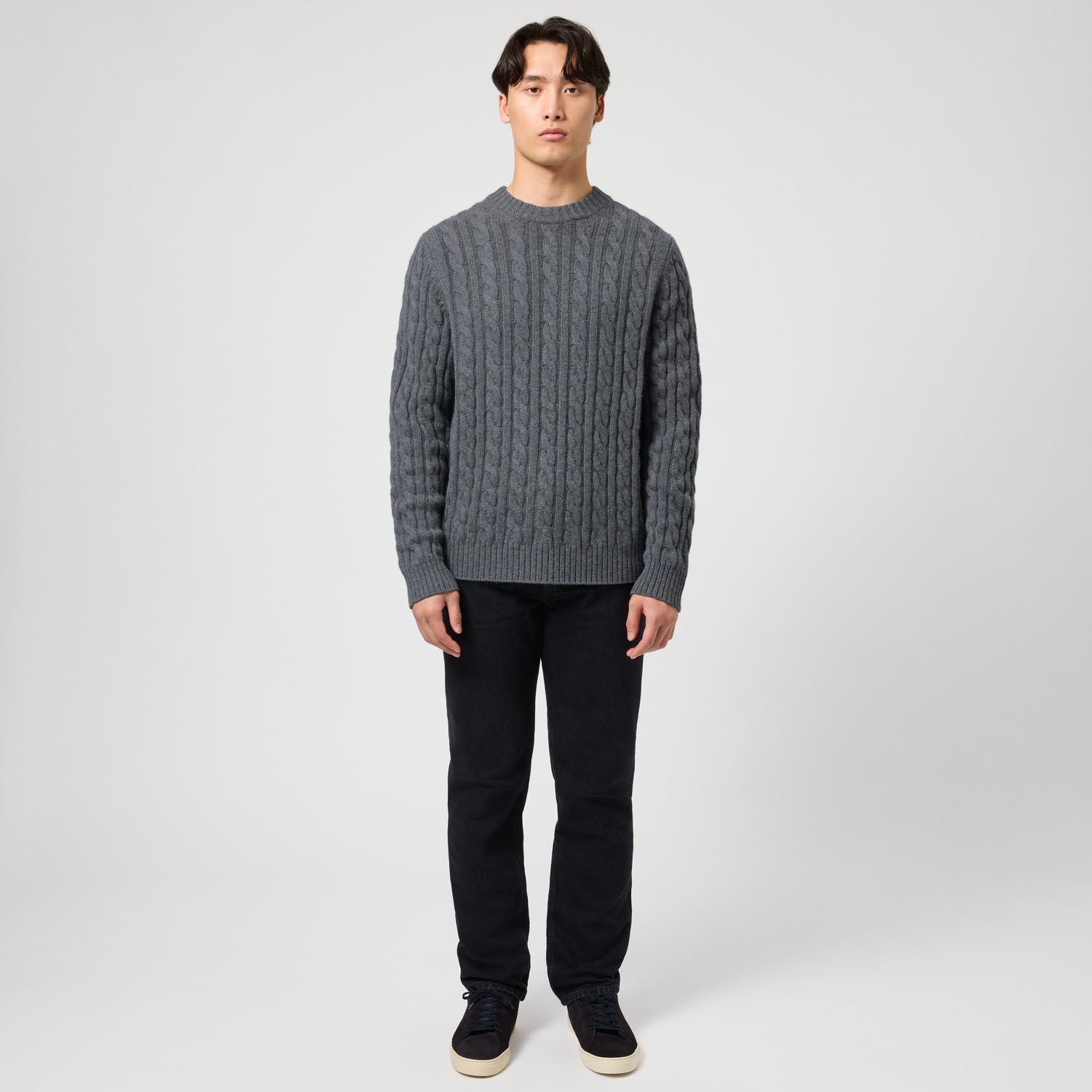 Men's Wool-Cashmere Cable Sweater