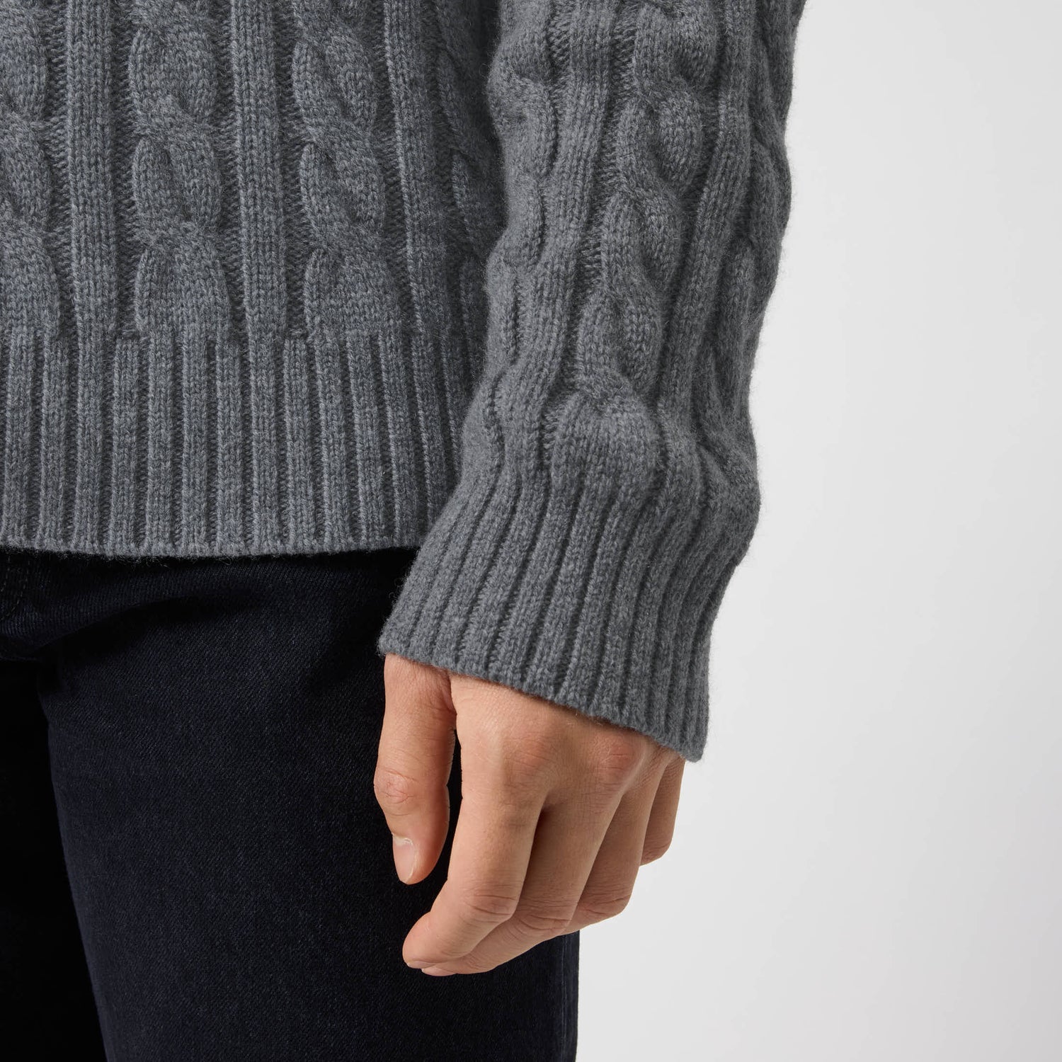 Men's Wool-Cashmere Cable Sweater