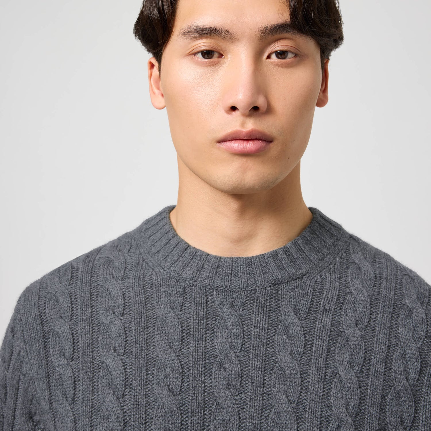 Men's Wool-Cashmere Cable Sweater