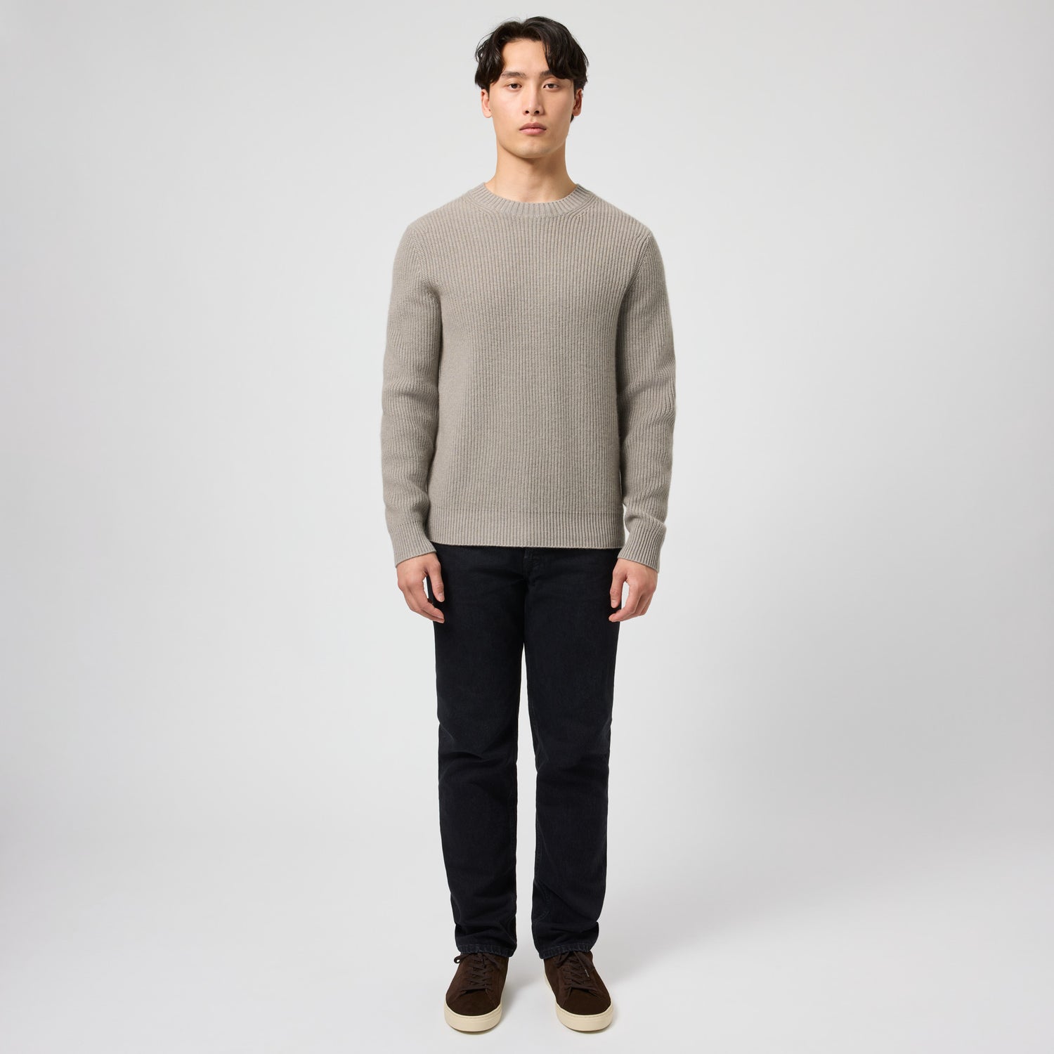 Men's Wool-Cashmere Rib Sweater