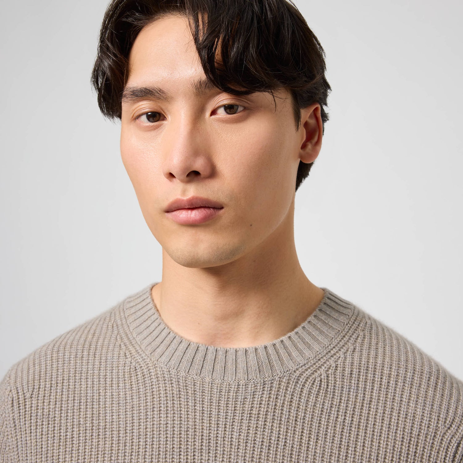 Men's Wool-Cashmere Rib Sweater