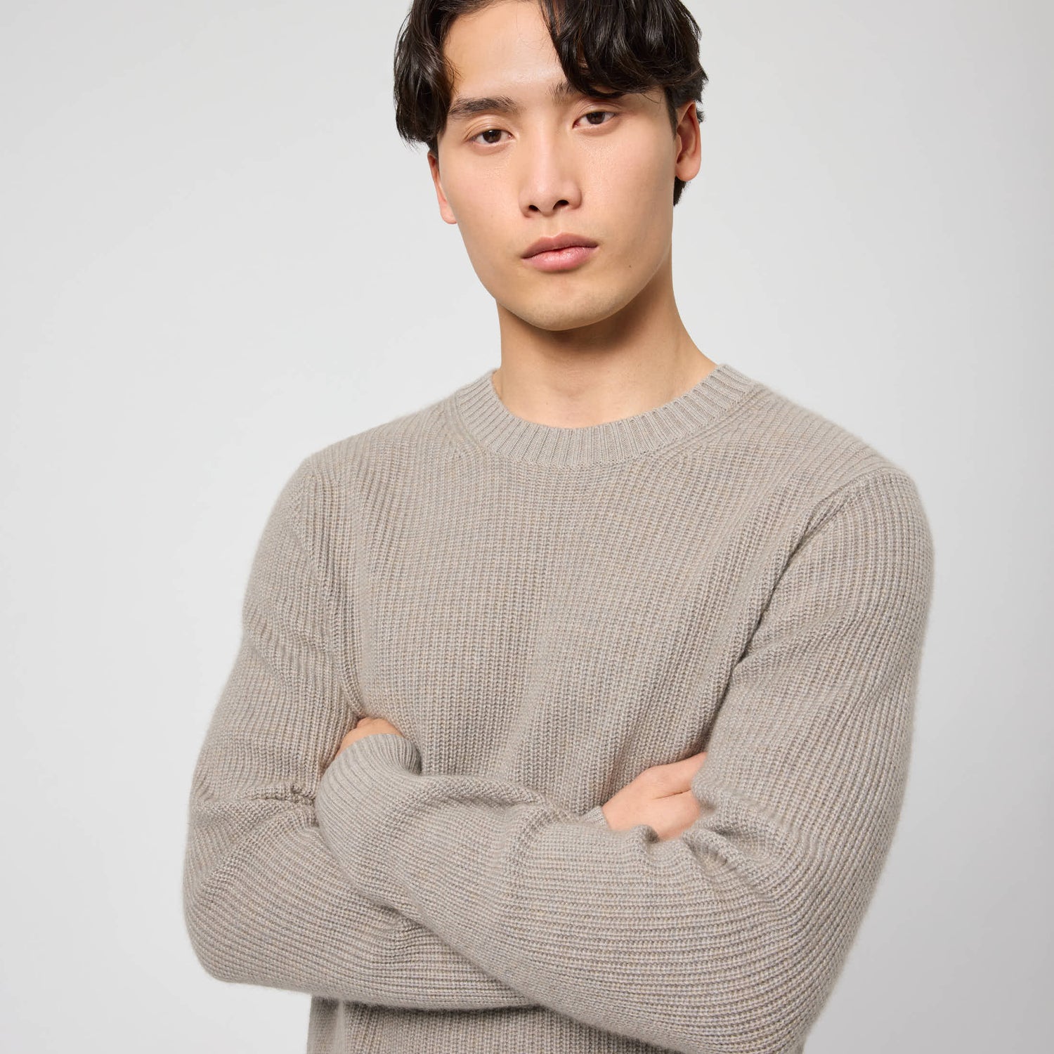 Men's Wool-Cashmere Rib Sweater