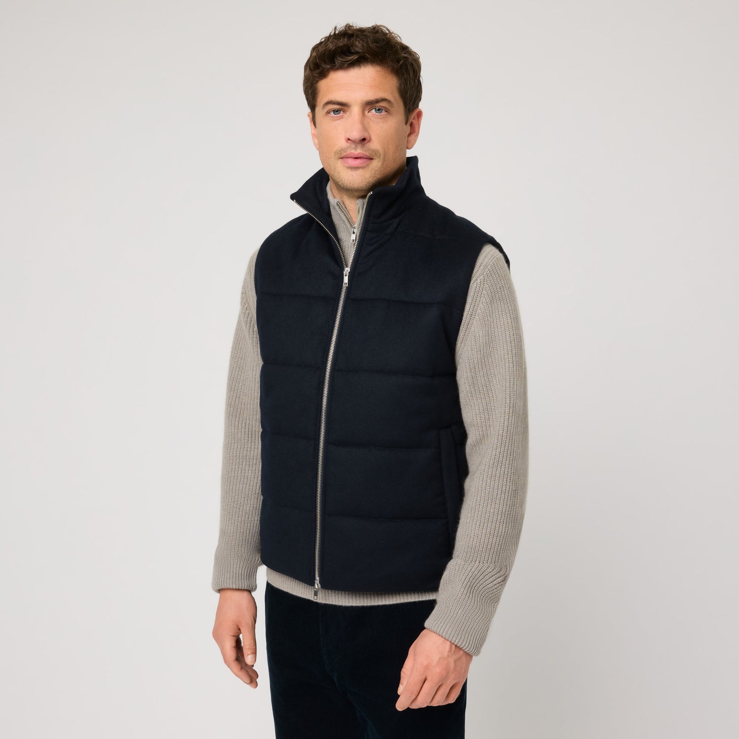 Men's Wool-Cashmere Padded Vest
