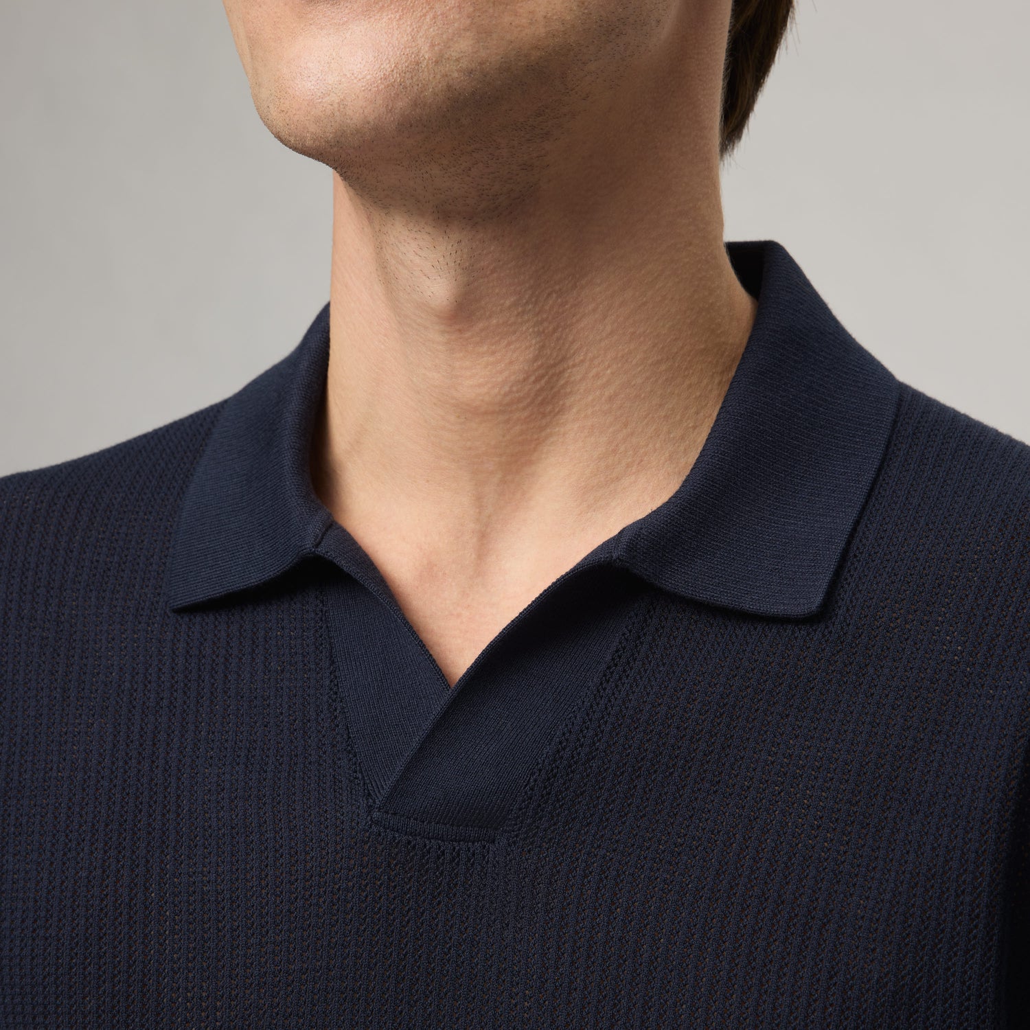 Men's Mercerized Cotton Pointelle Polo
