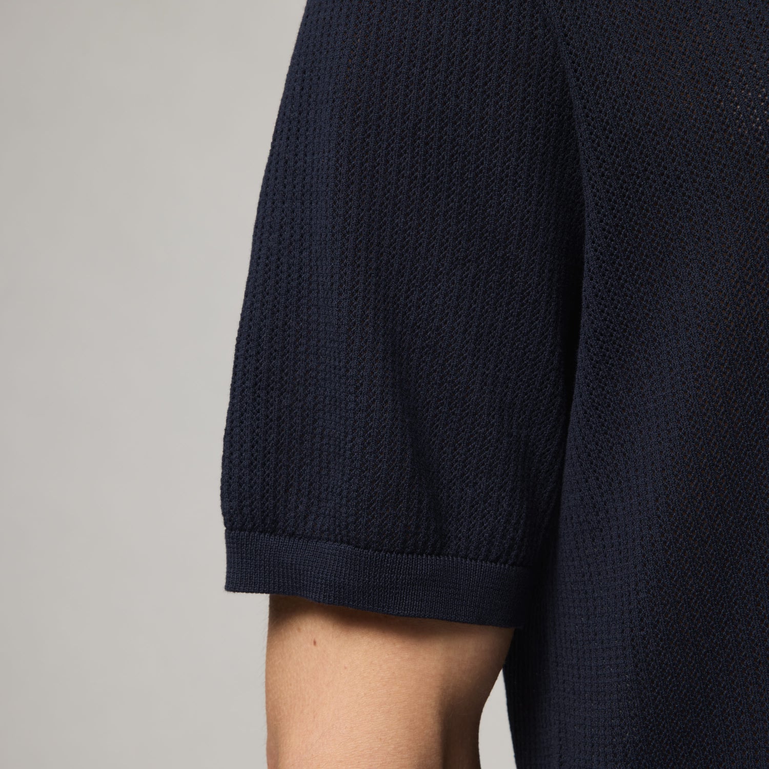 Men's Mercerized Cotton Pointelle Polo