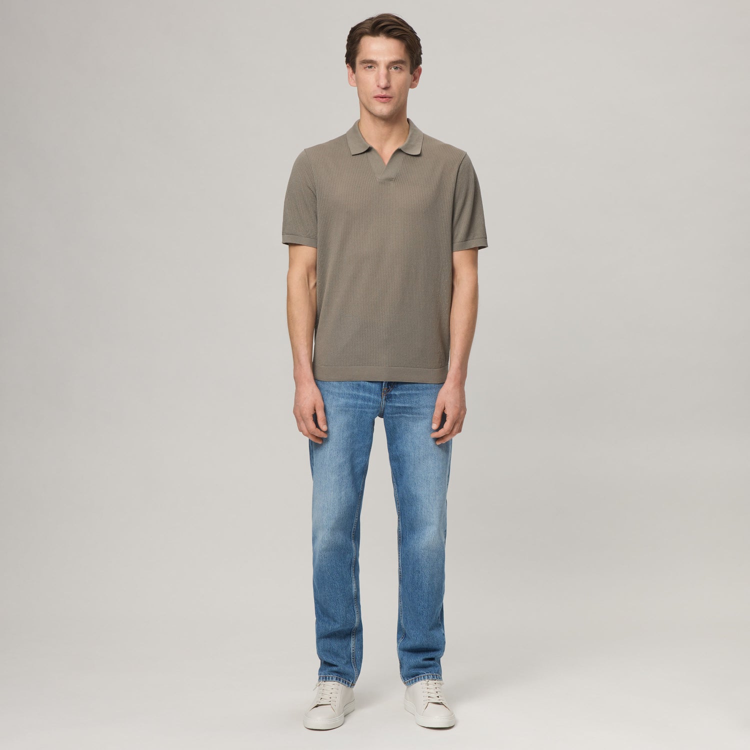 Men's Mercerized Cotton Pointelle Polo