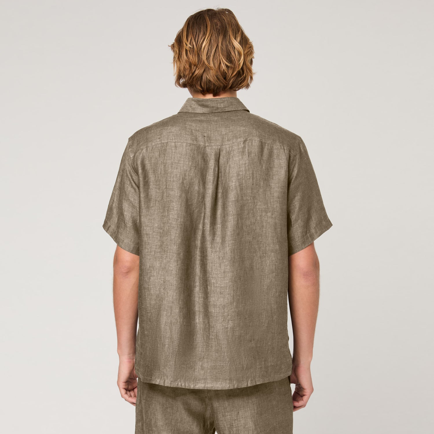 Men's Relaxed Short Sleeve Linen Shirt
