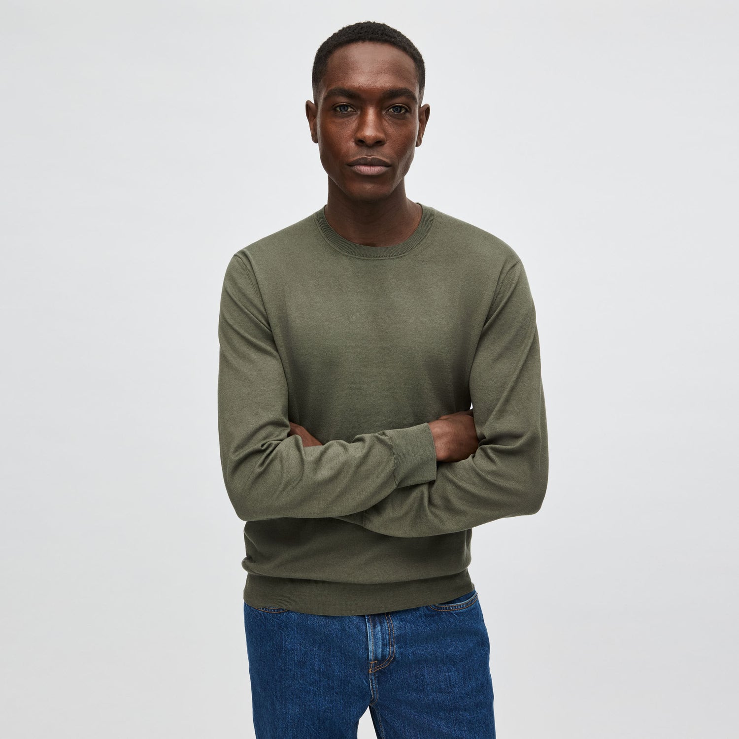 Men's Silk-Cotton Crewneck Sweater