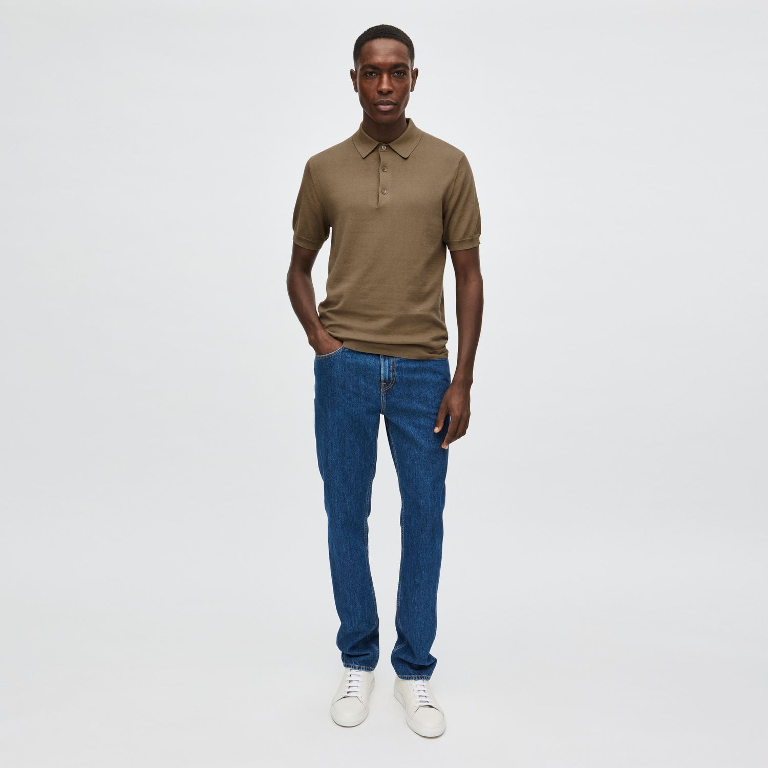 Men's Silk-Cotton Short Sleeve Polo