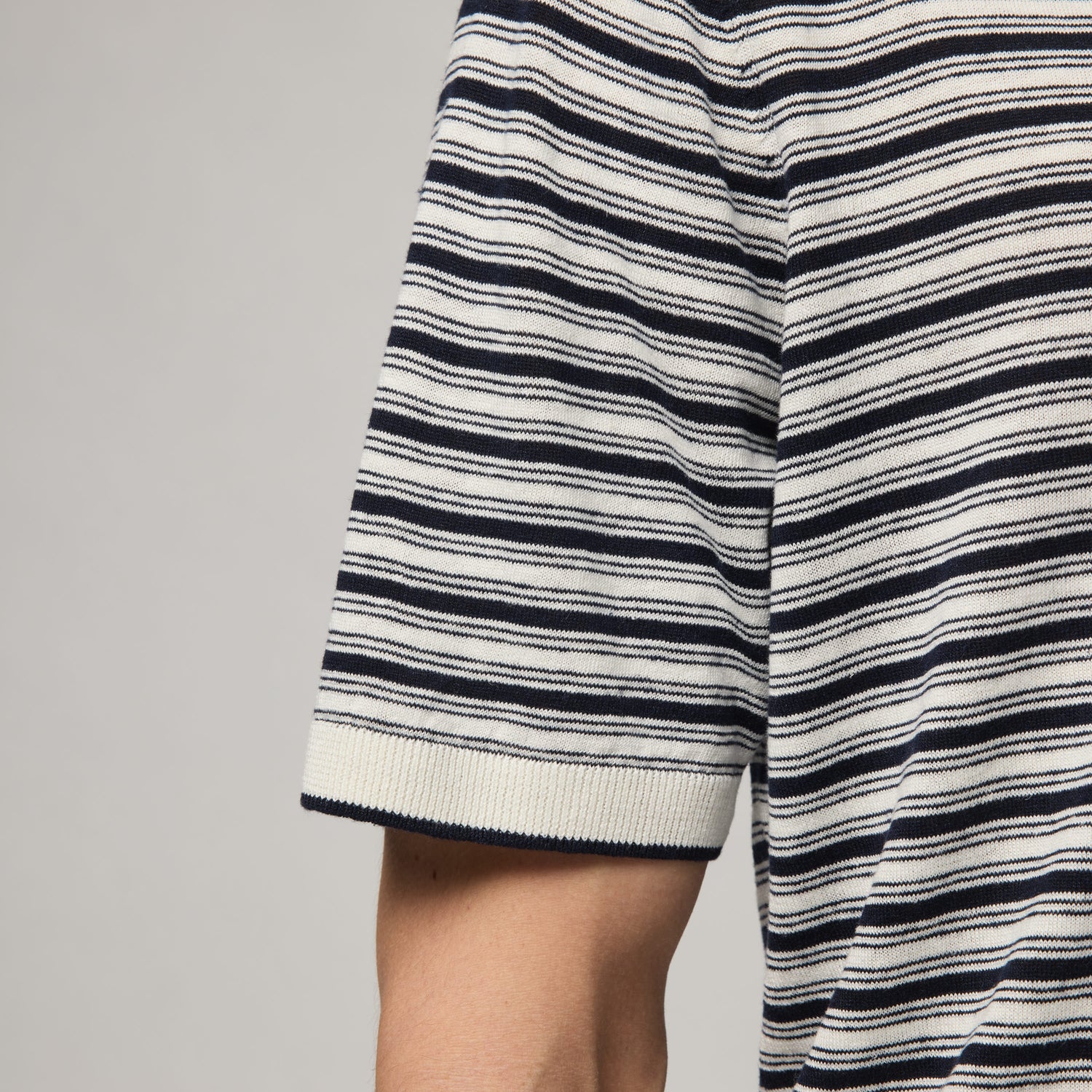 Men's Silk-Linen Striped Polo