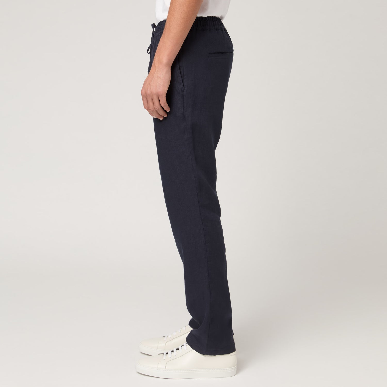 Men's Straight Leg Linen Drawstring Trousers