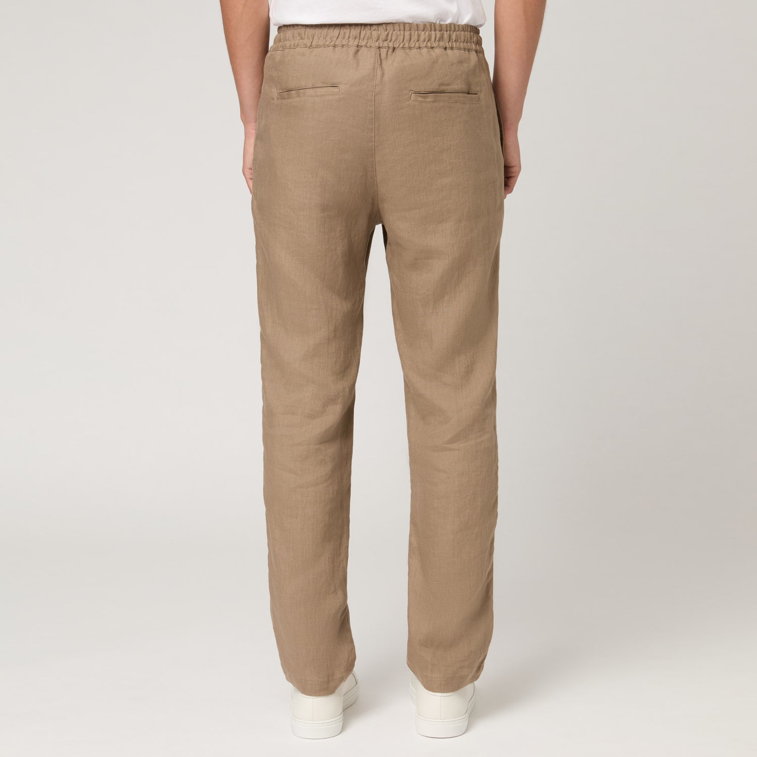 Men's Straight Leg Linen Drawstring Trousers