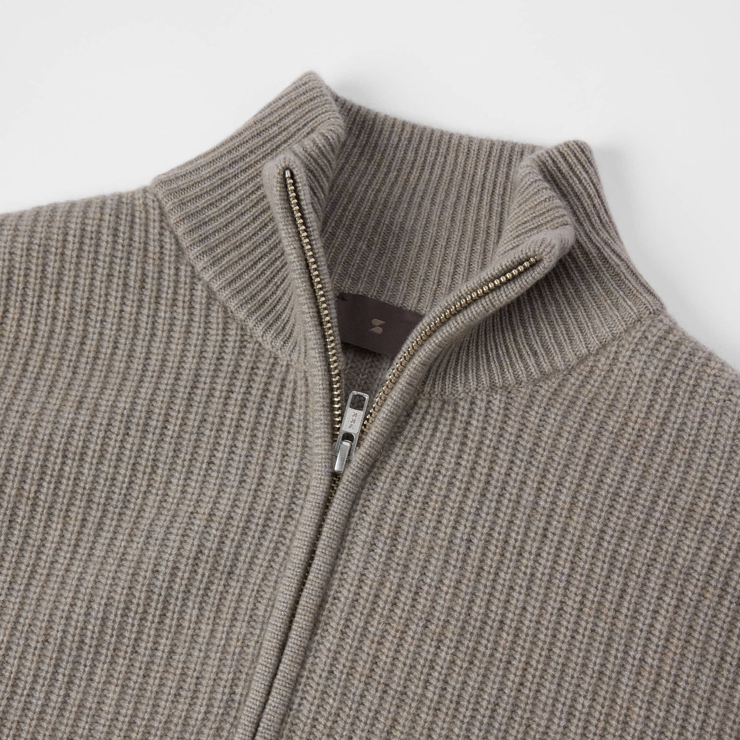 Men's Wool-Cashmere Rib Half Zip Sweater