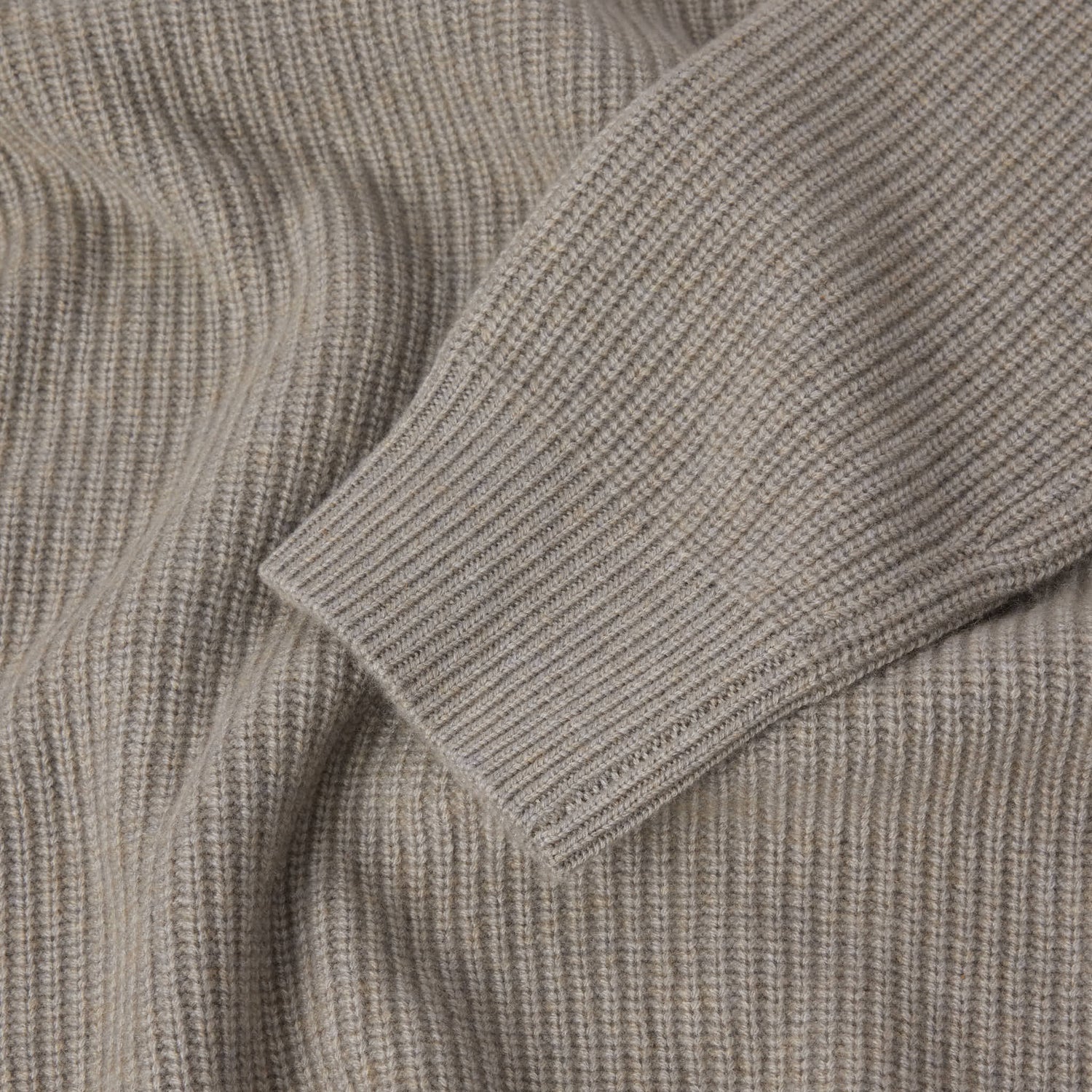 Men's Wool-Cashmere Rib Half Zip Sweater