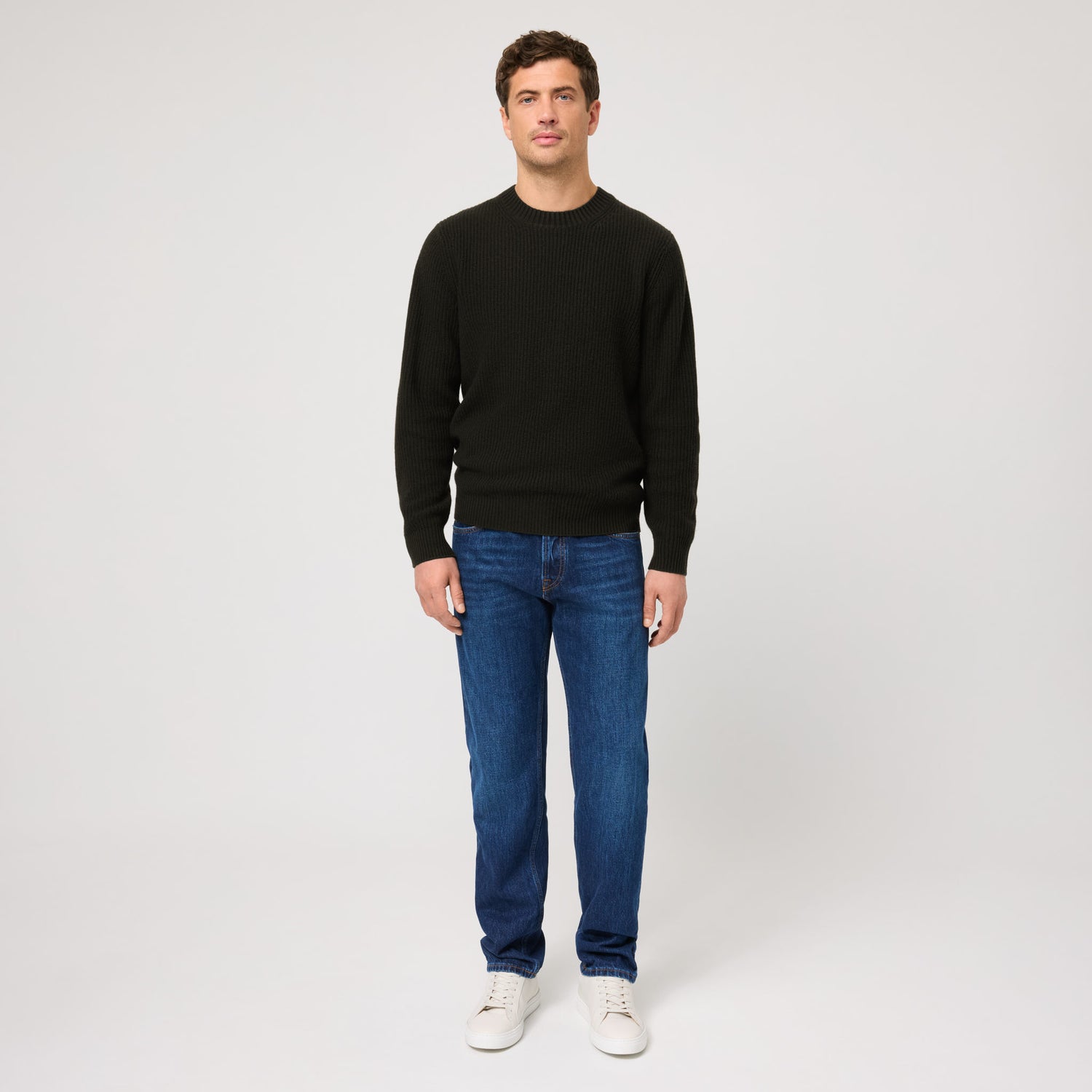 Men's Wool-Cashmere Rib Sweater