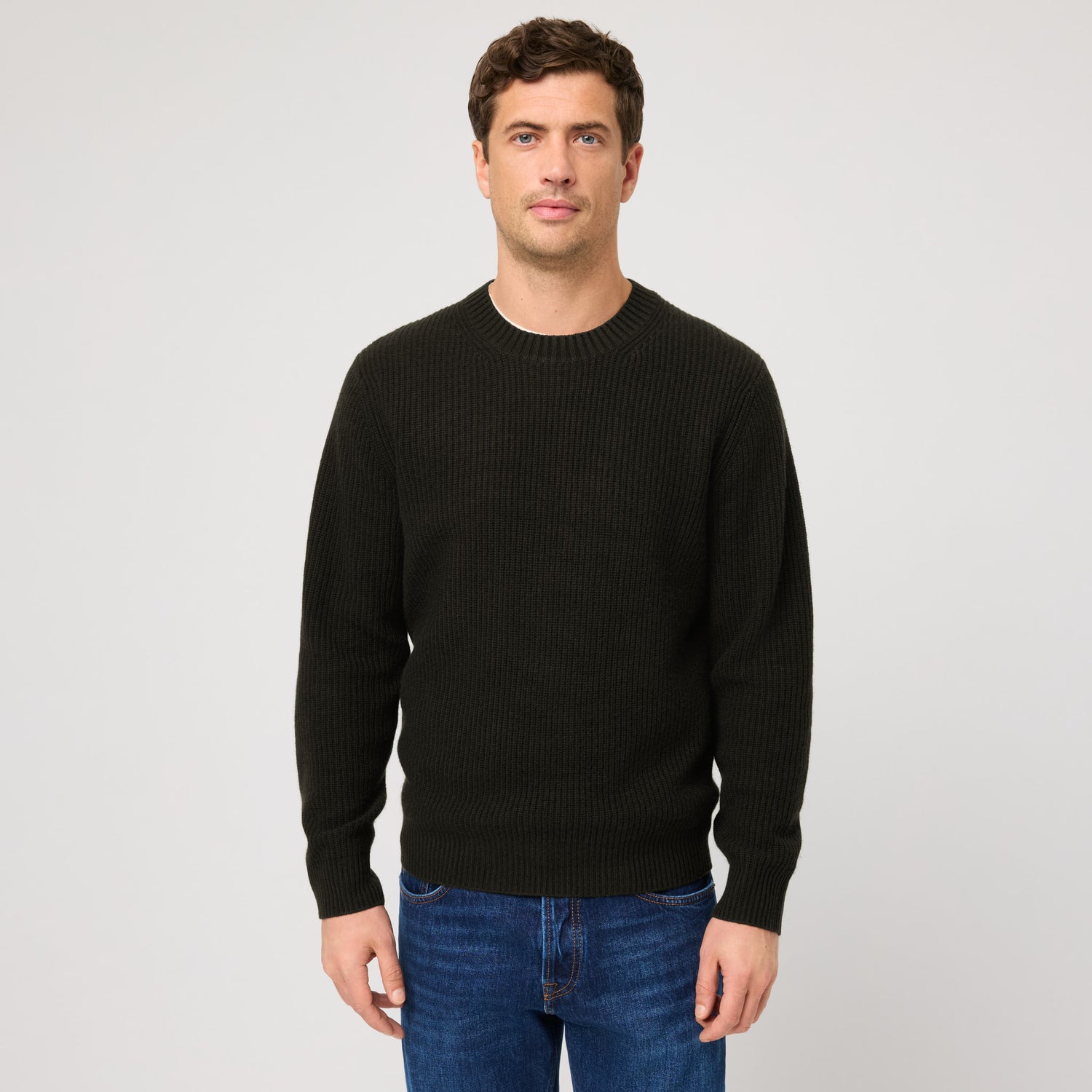 Men's Wool-Cashmere Rib Sweater