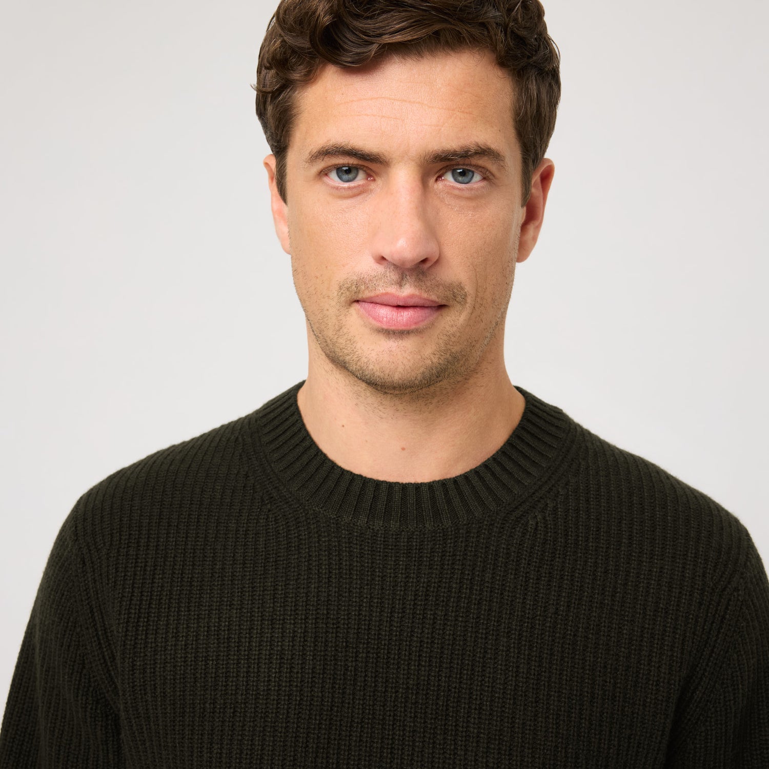 Men's Wool-Cashmere Rib Sweater