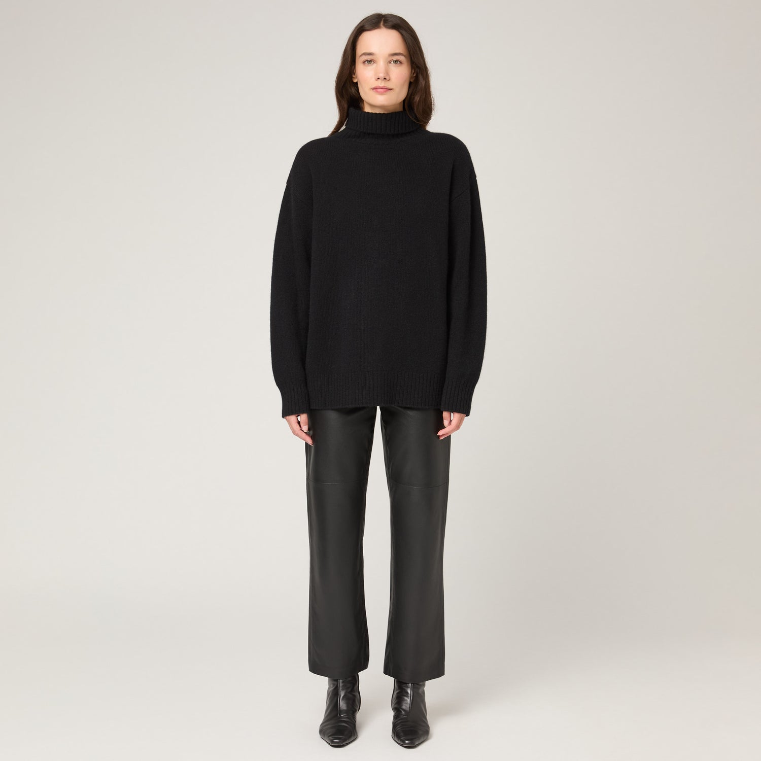 Women's Heavy-Knit Cashmere Roll Neck Sweater