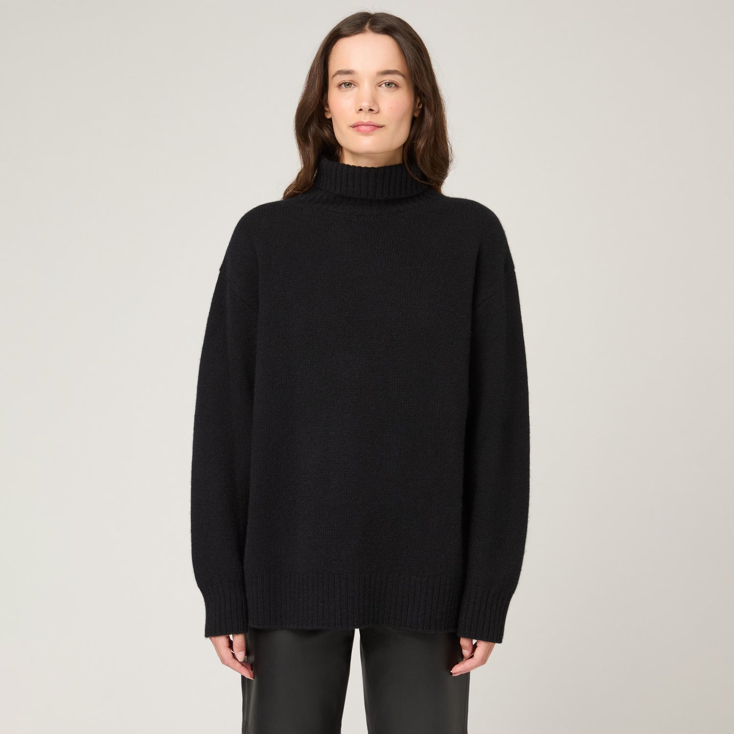 Women's Heavy-Knit Cashmere Roll Neck Sweater