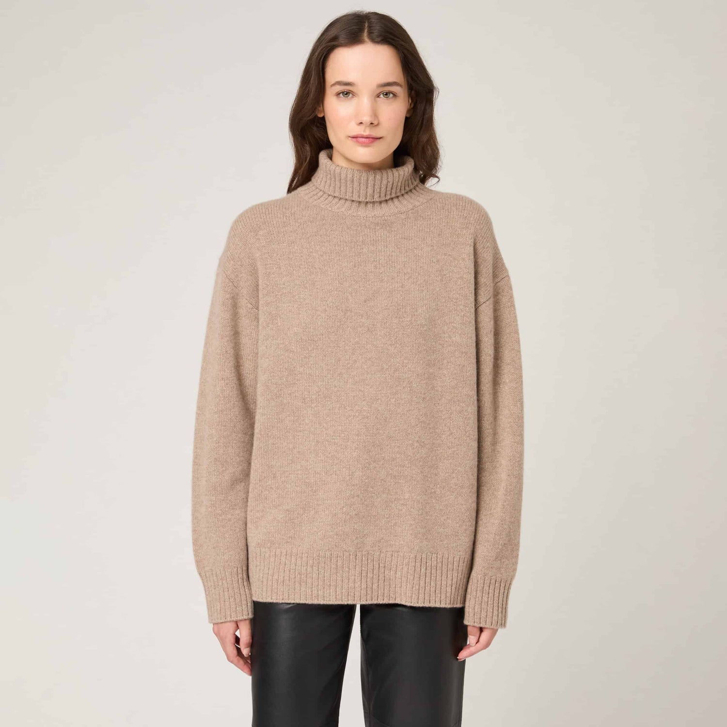 Women's Heavy-Knit Cashmere Roll Neck Sweater
