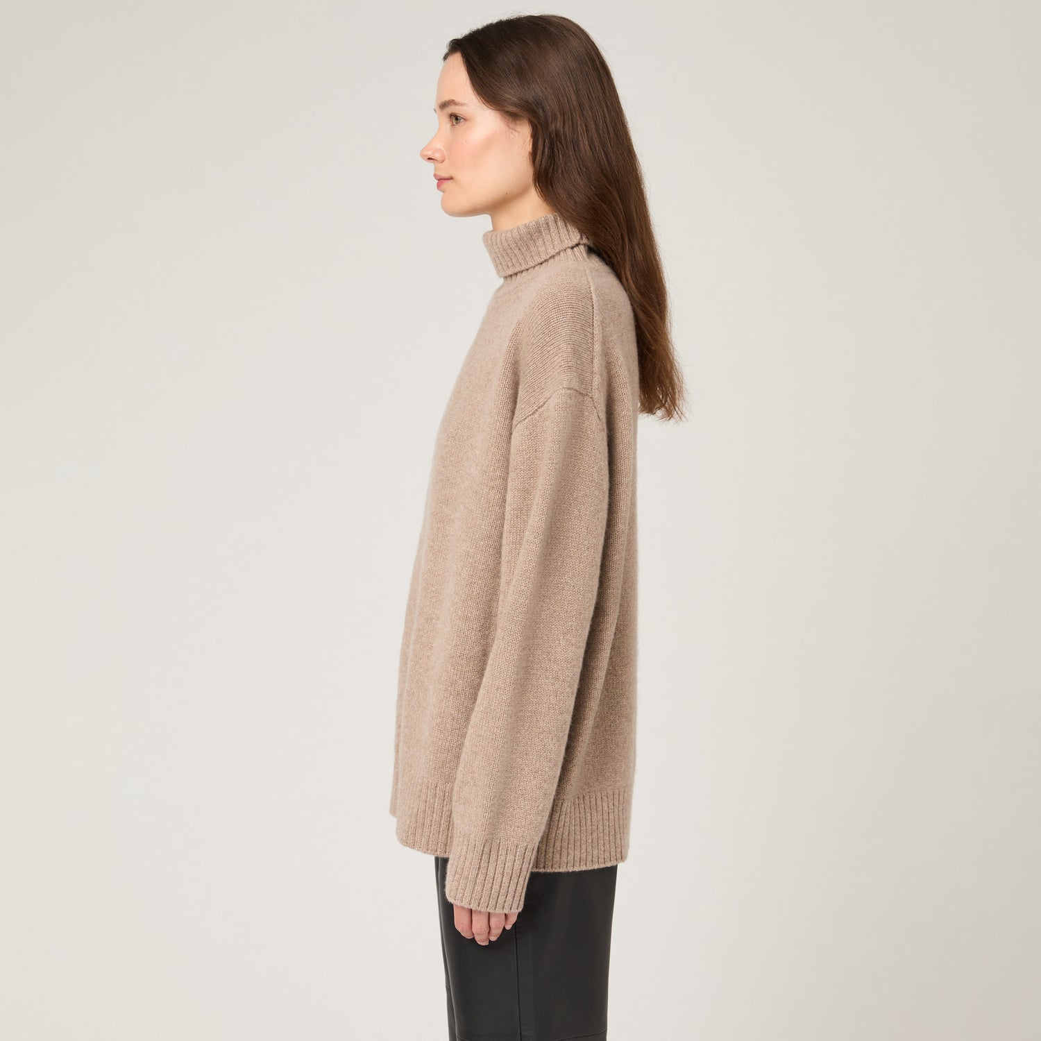 Women's Heavy-Knit Cashmere Roll Neck Sweater
