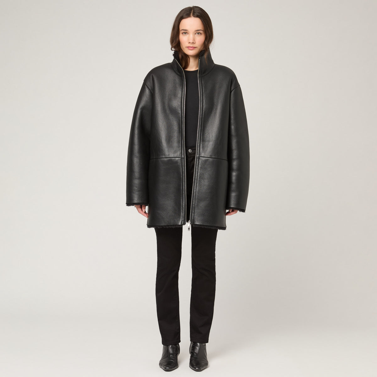 Women s Mid Length Shearling Jacket