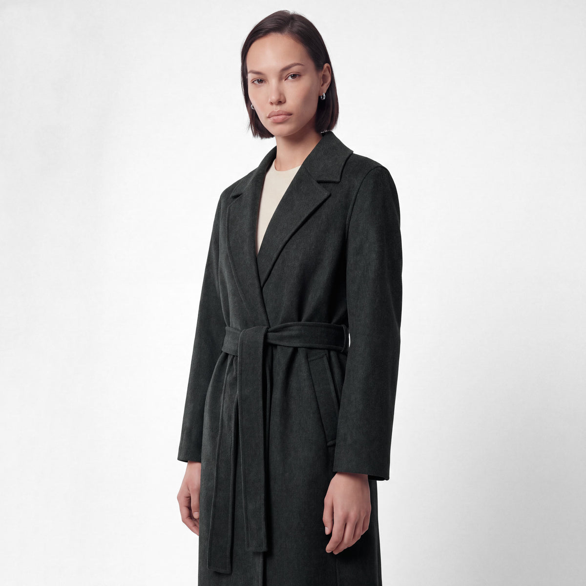 Women's Wool Doublé Robe Coat