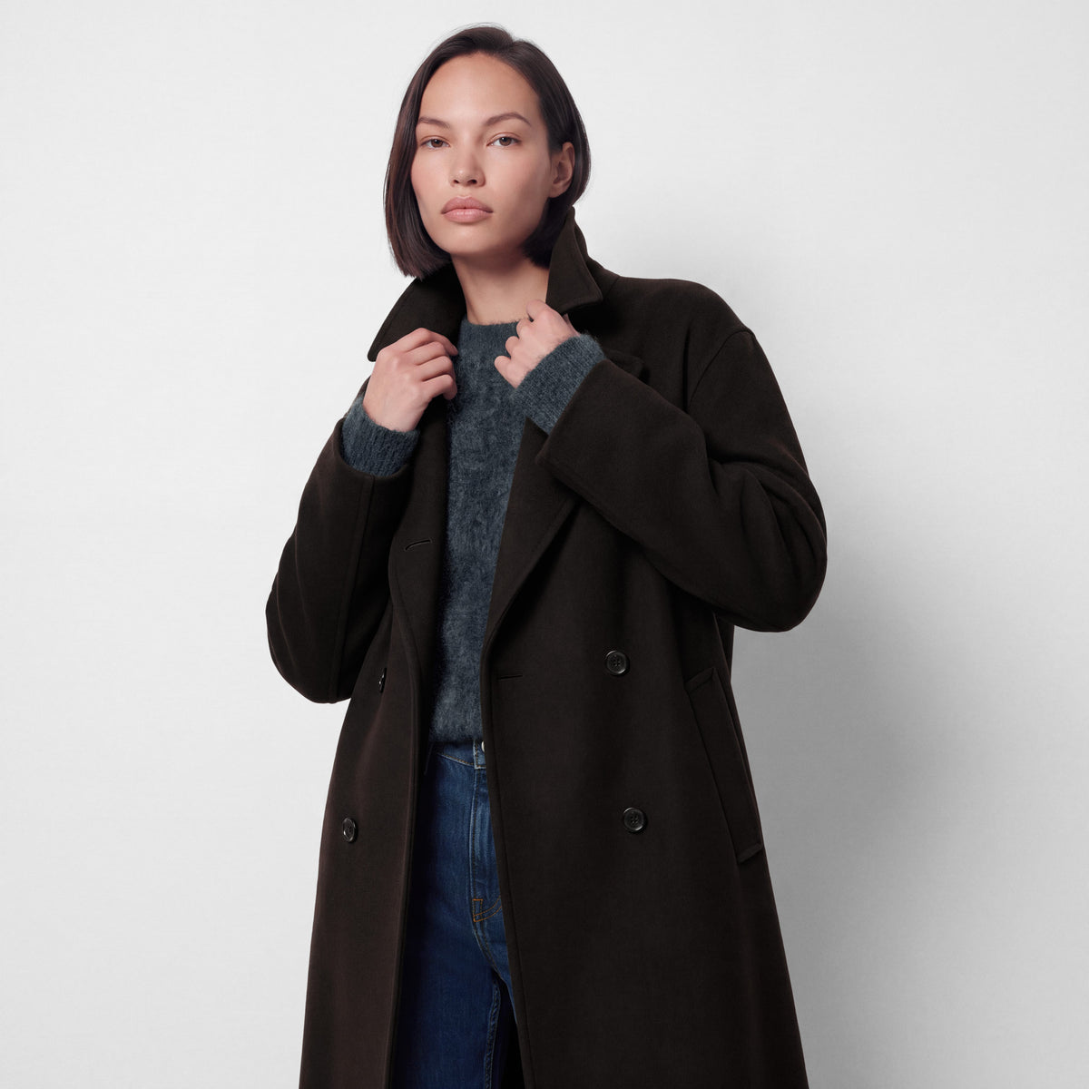 Women's Double-Breasted Wool Doublé Coat
