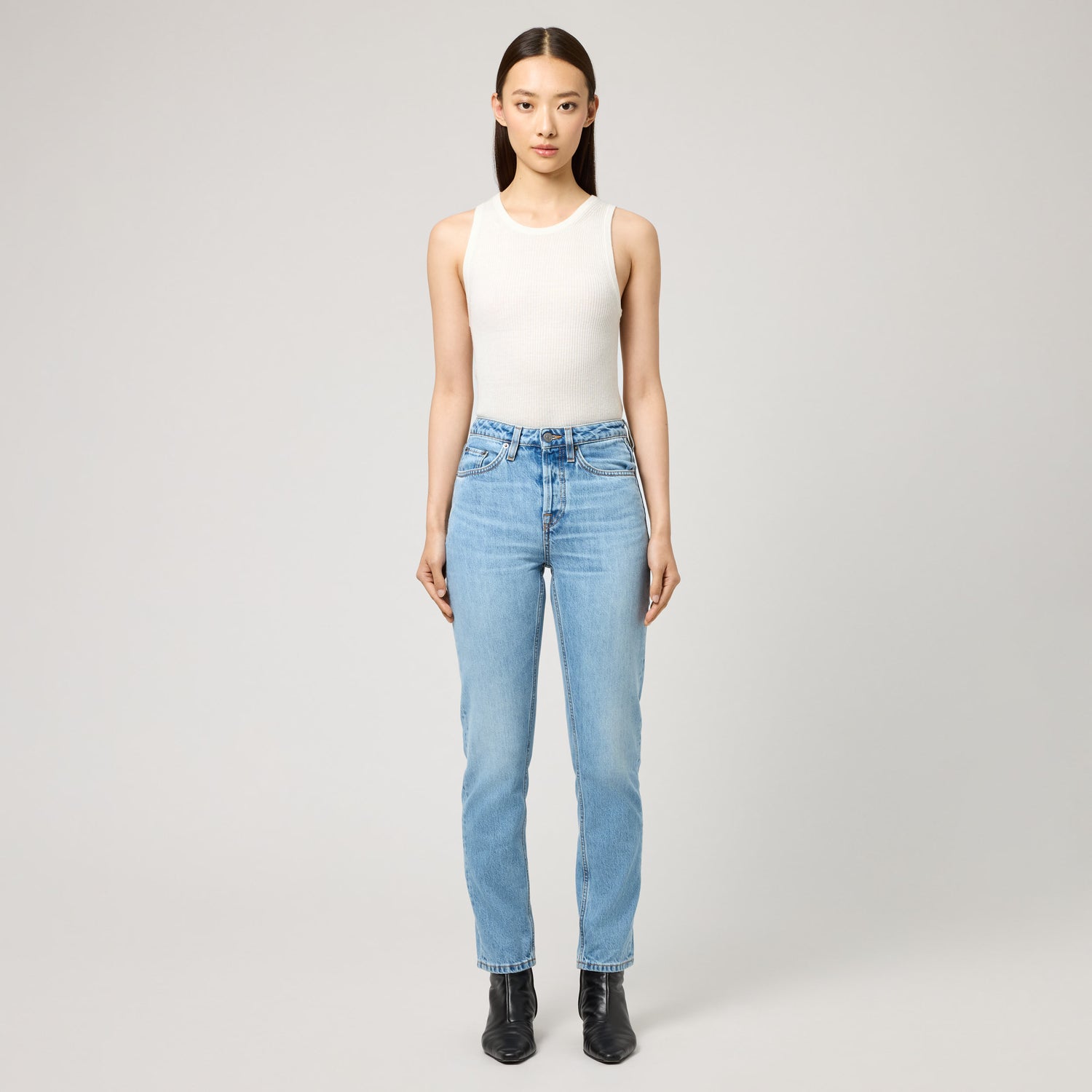 Women's High-Waisted Straight-Leg Denim