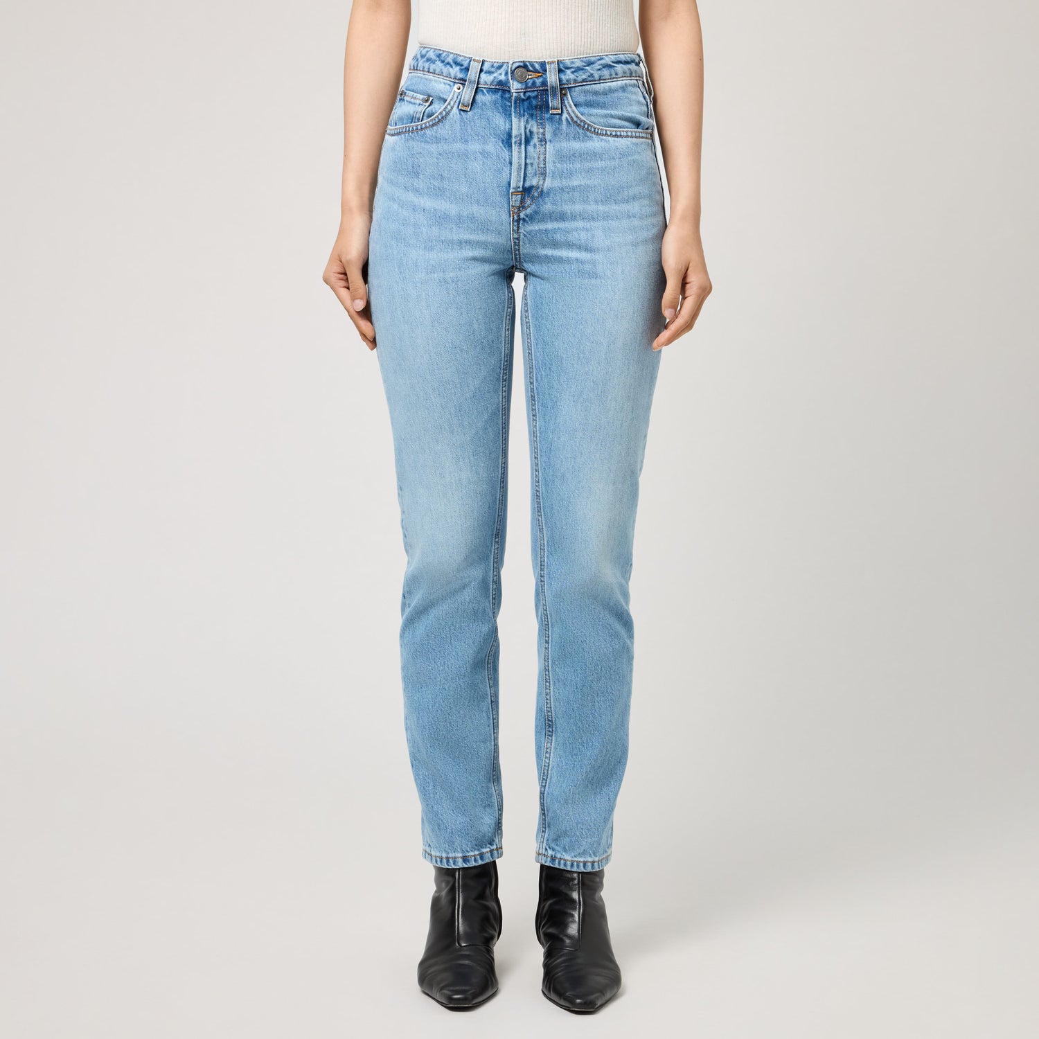 Women's High-Waisted Straight-Leg Denim